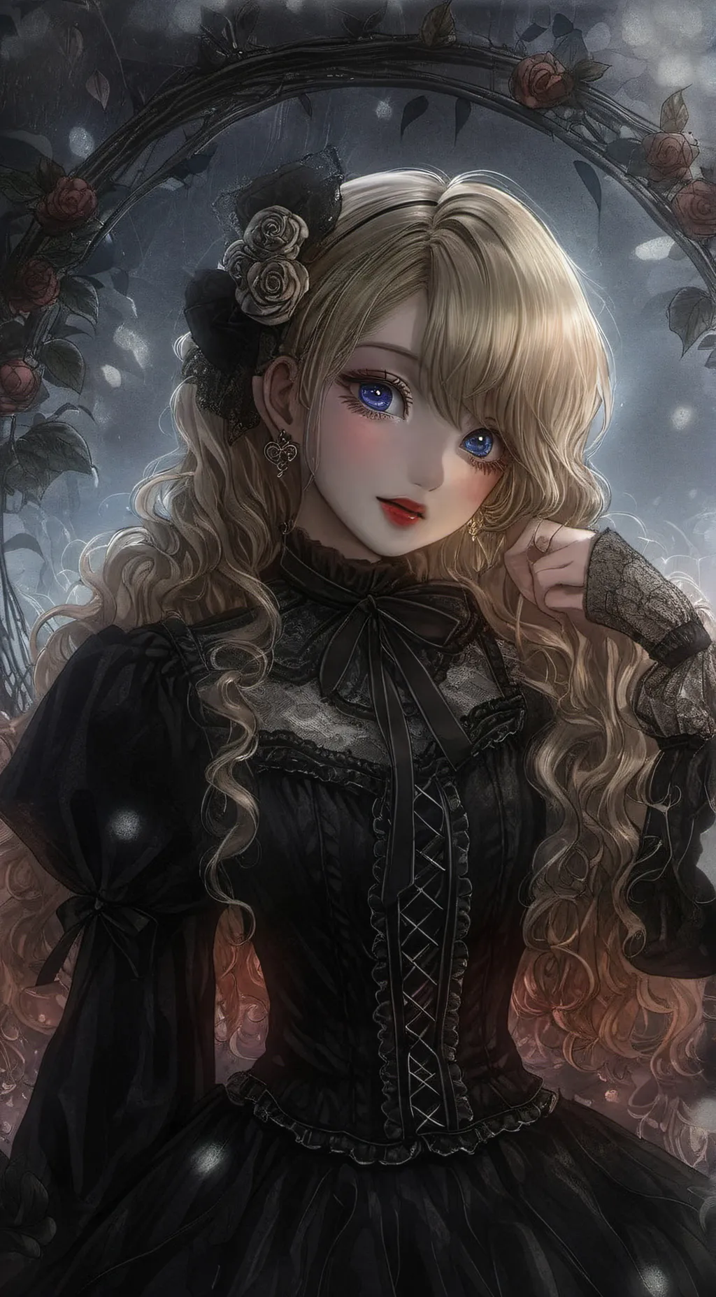 ai character: Aria☘️🍄🌸🌺 background