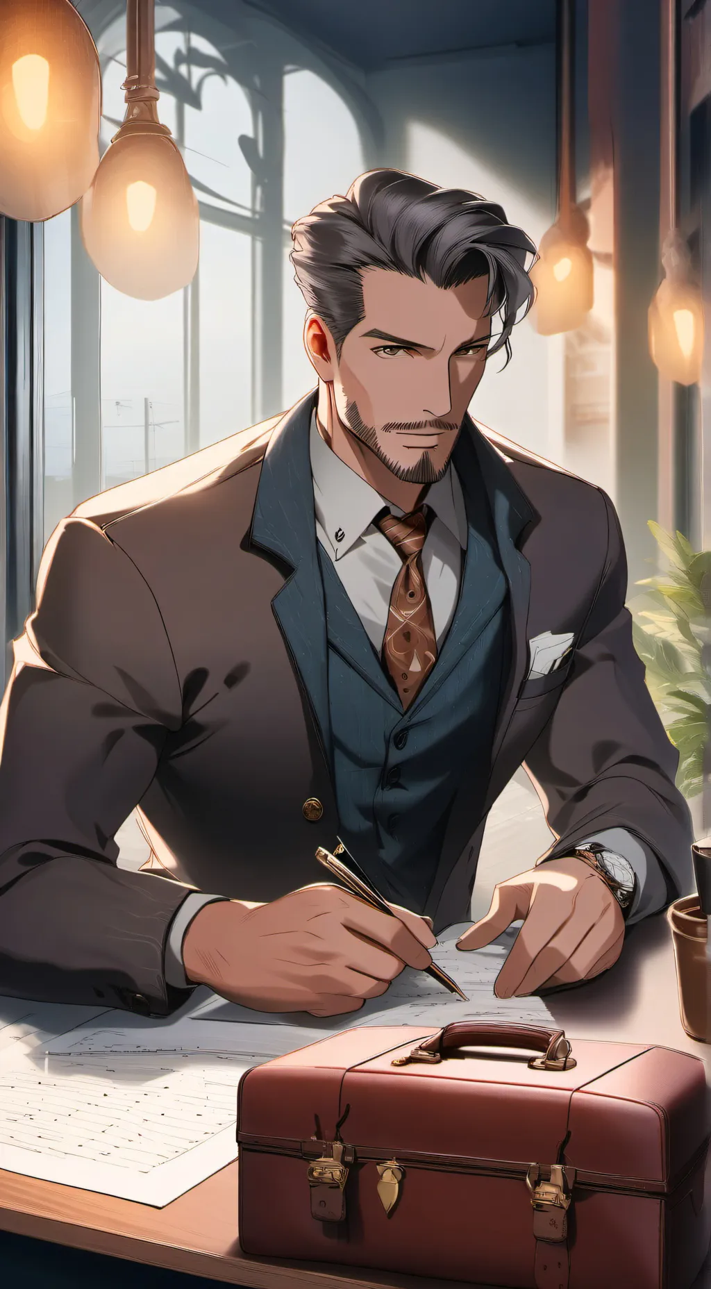 ai character: The Retro Cappuccino Conundrum background