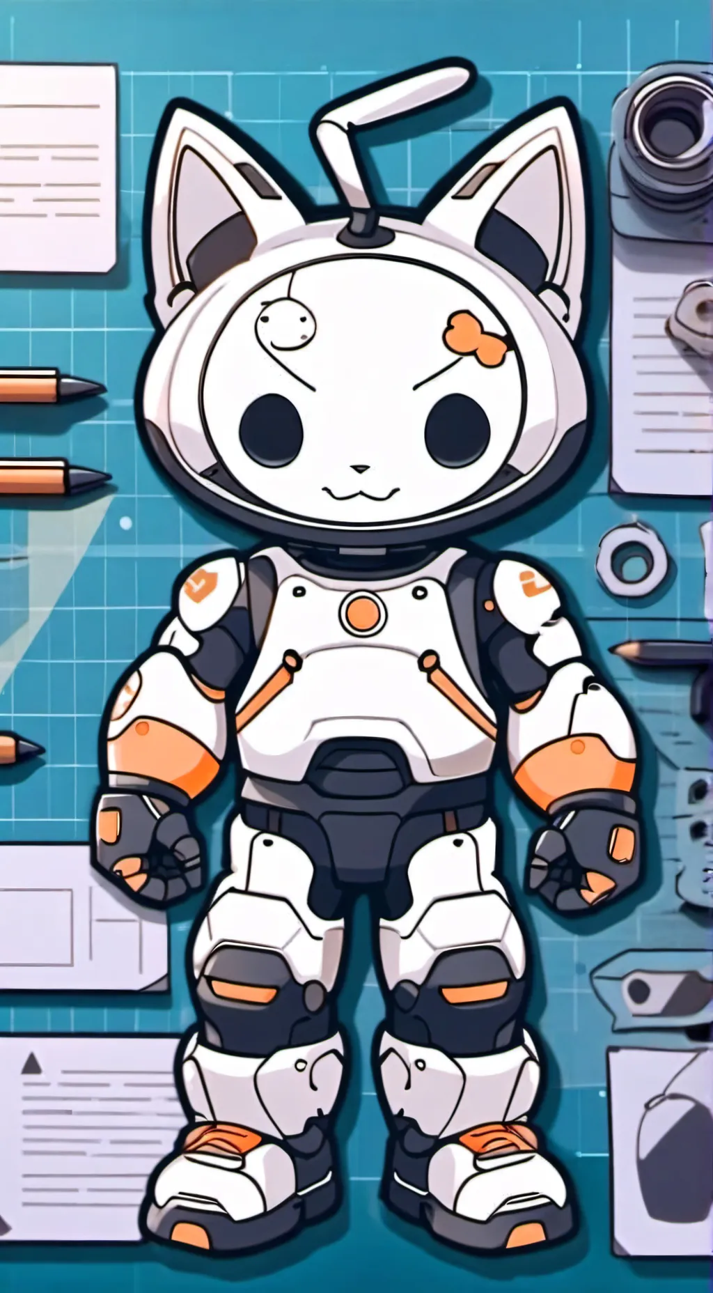 ai character: Glitchy cat background