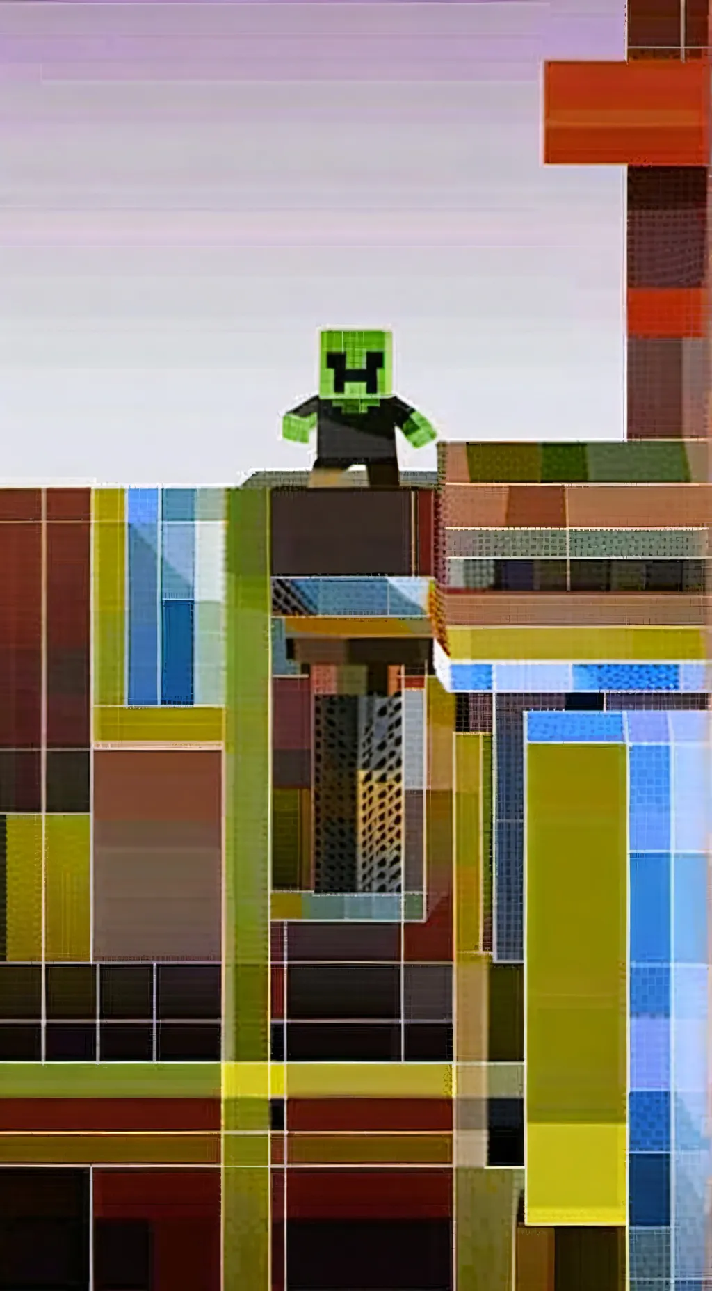 ai character: minecraft school background