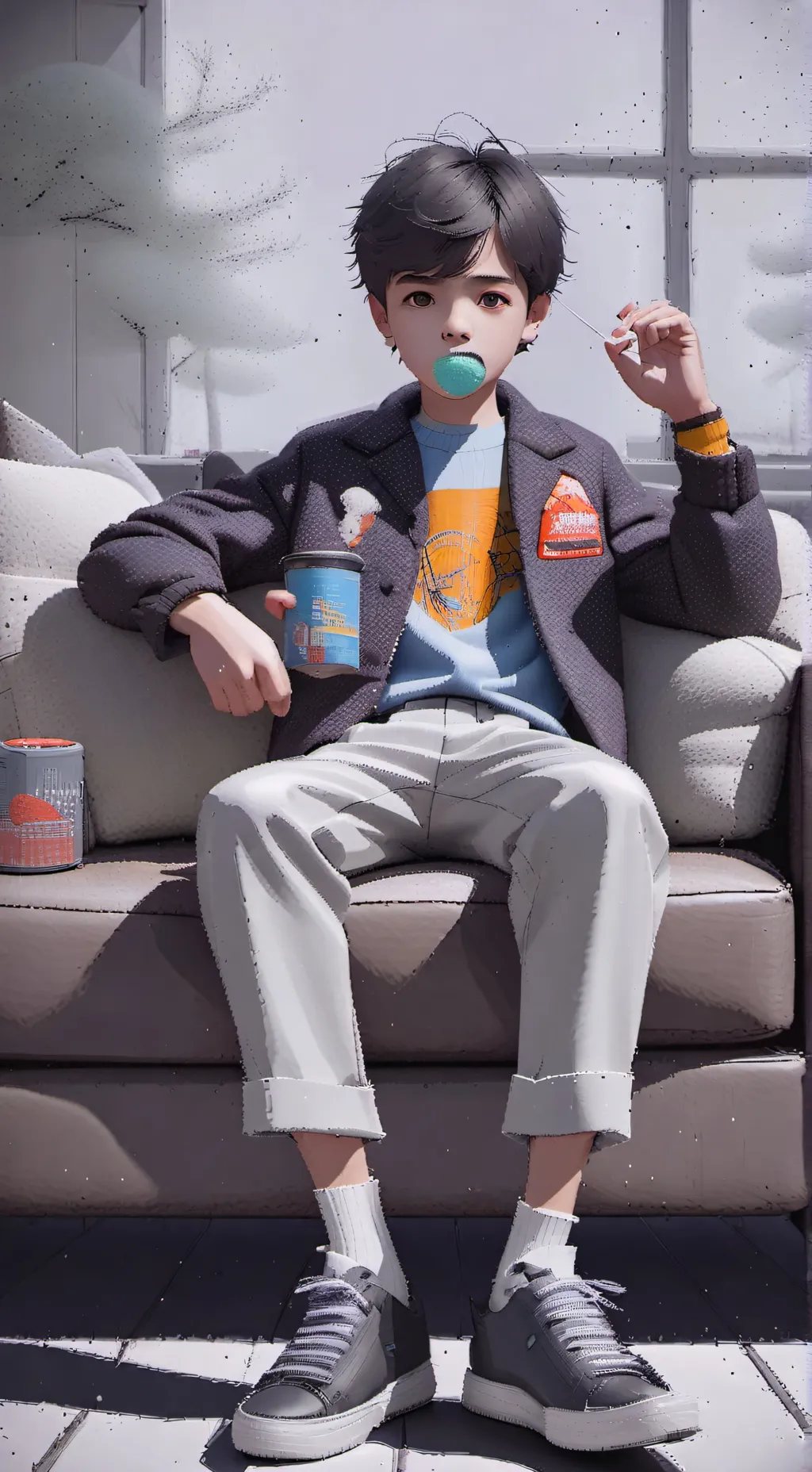 ai character: burny background