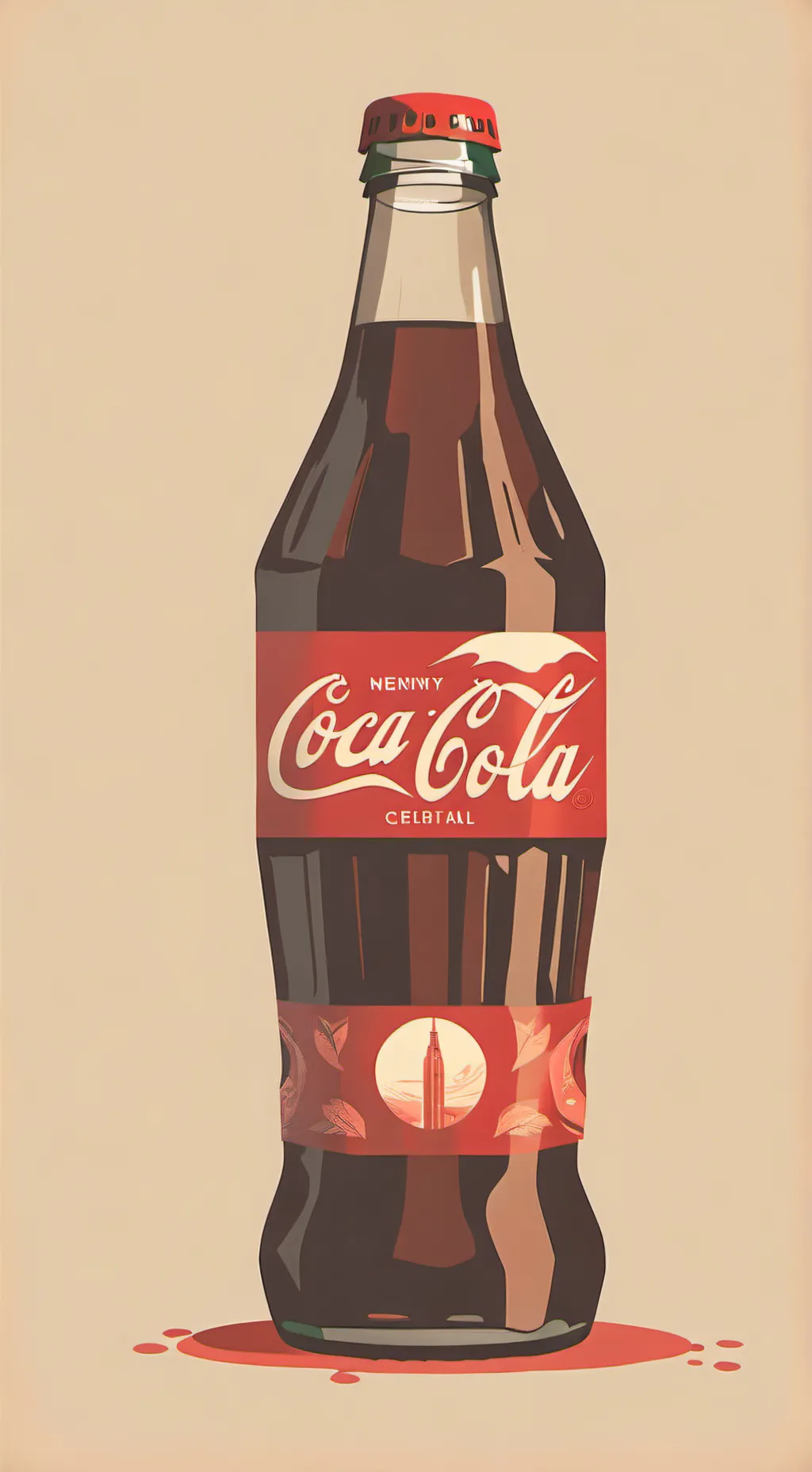 ai character: Coca cola  background
