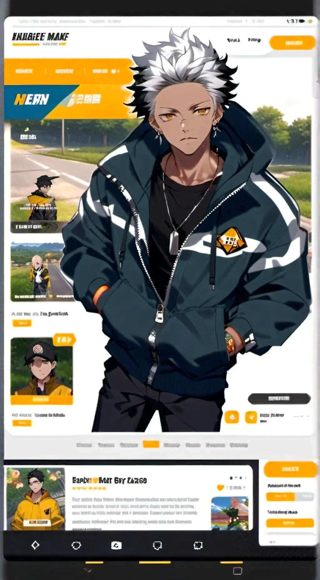 ai character: catalog boy background