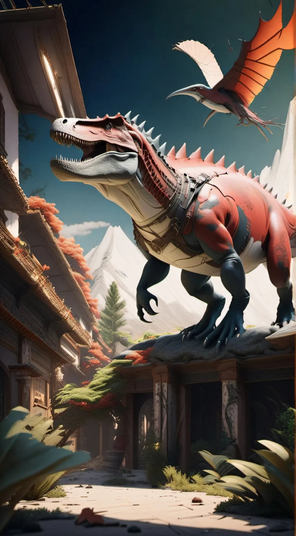 ai character: Dino craft  background