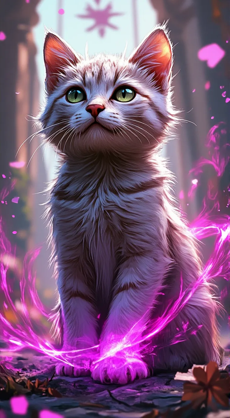 ai character: magic Kitty  background