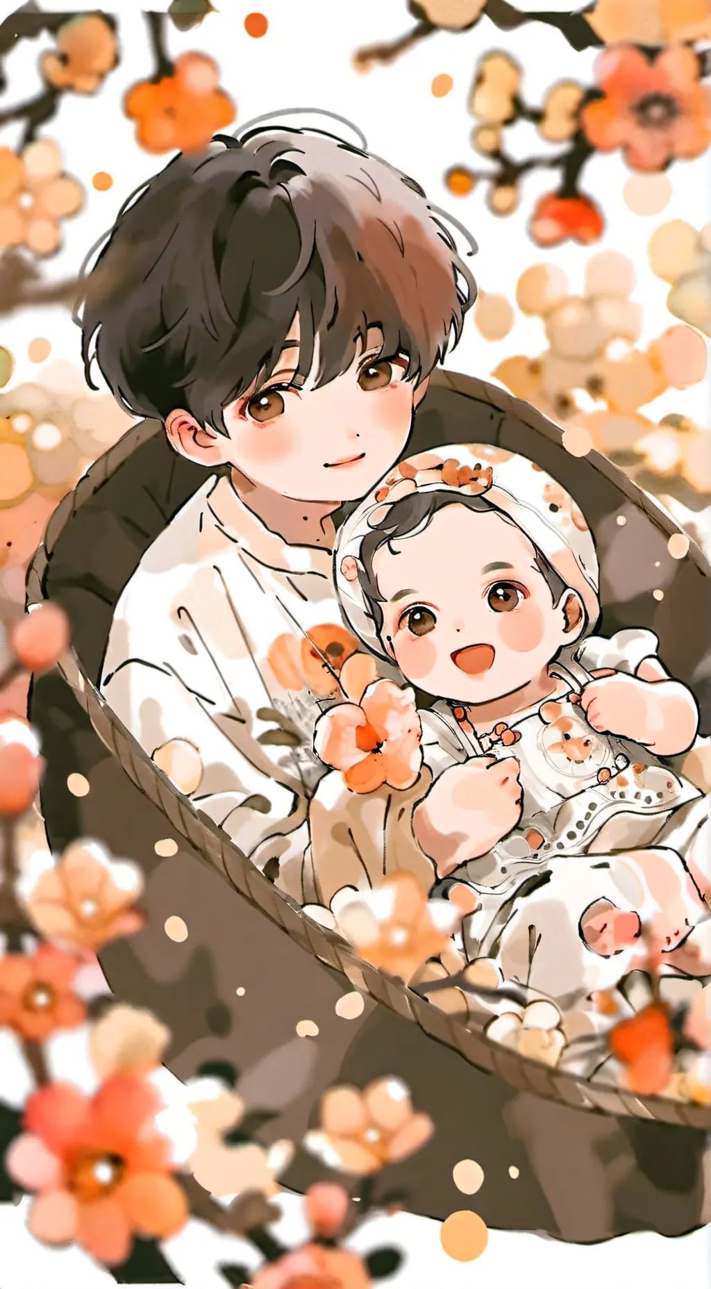 ai character: Baby  Factory background