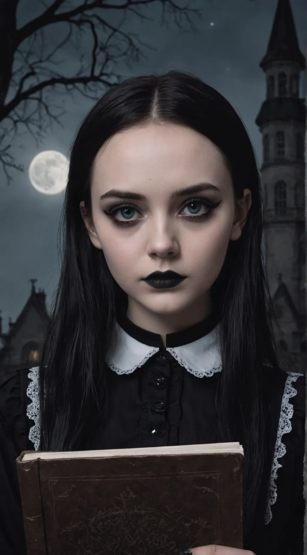 ai character: Wednesday Addams background