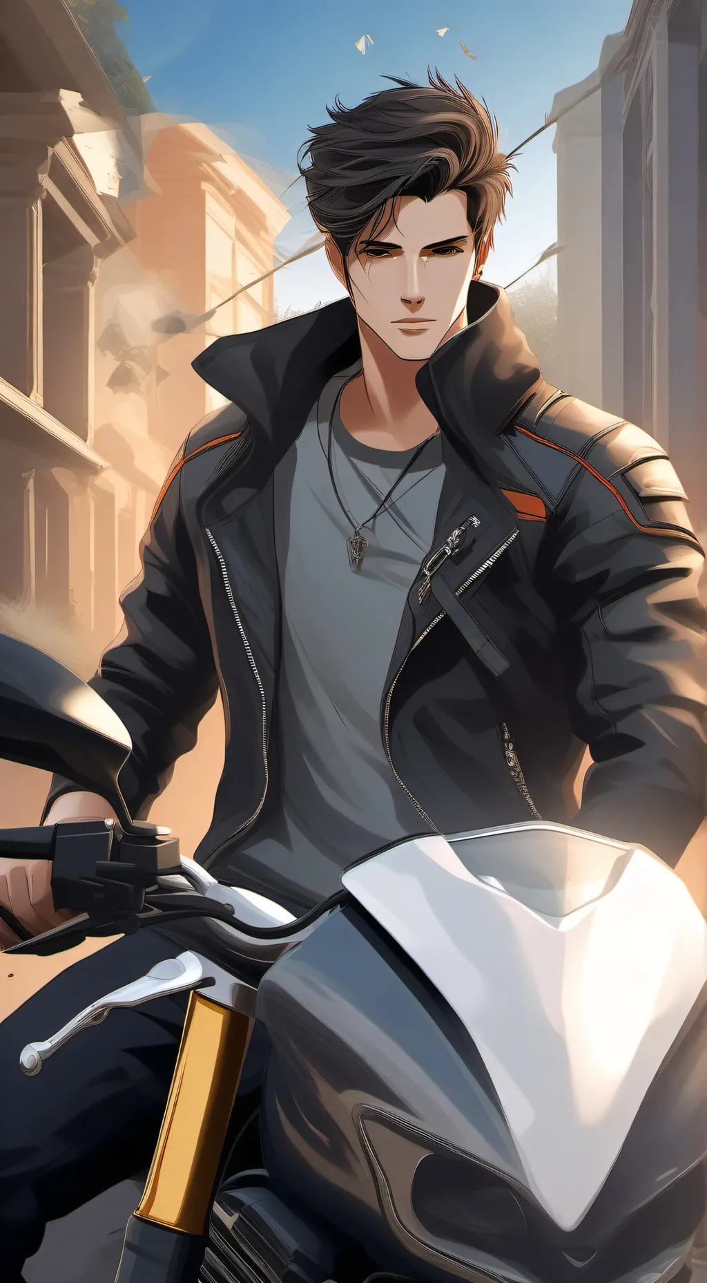 ai character: Mikaël  background