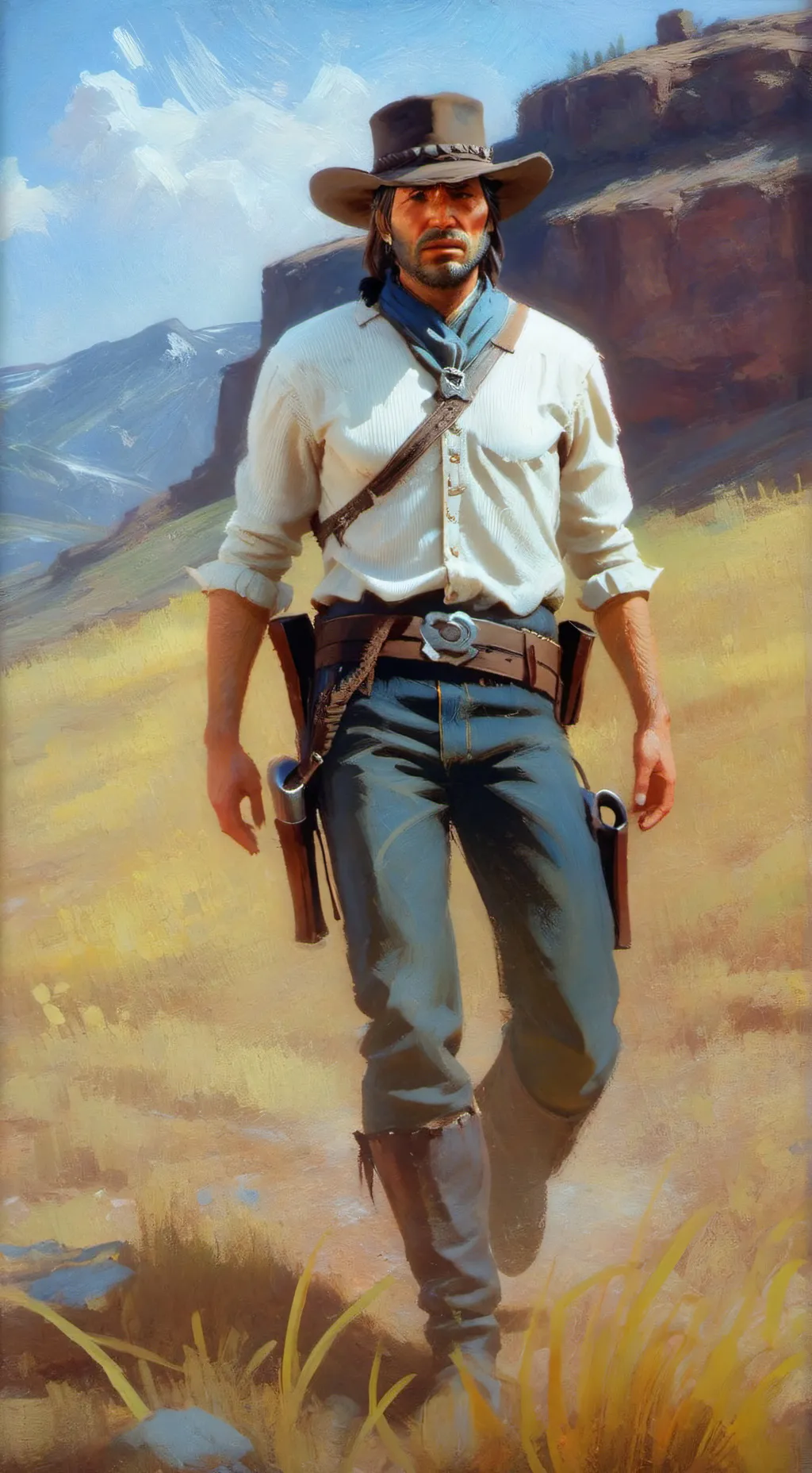 ai character: Arthur Morgan  background