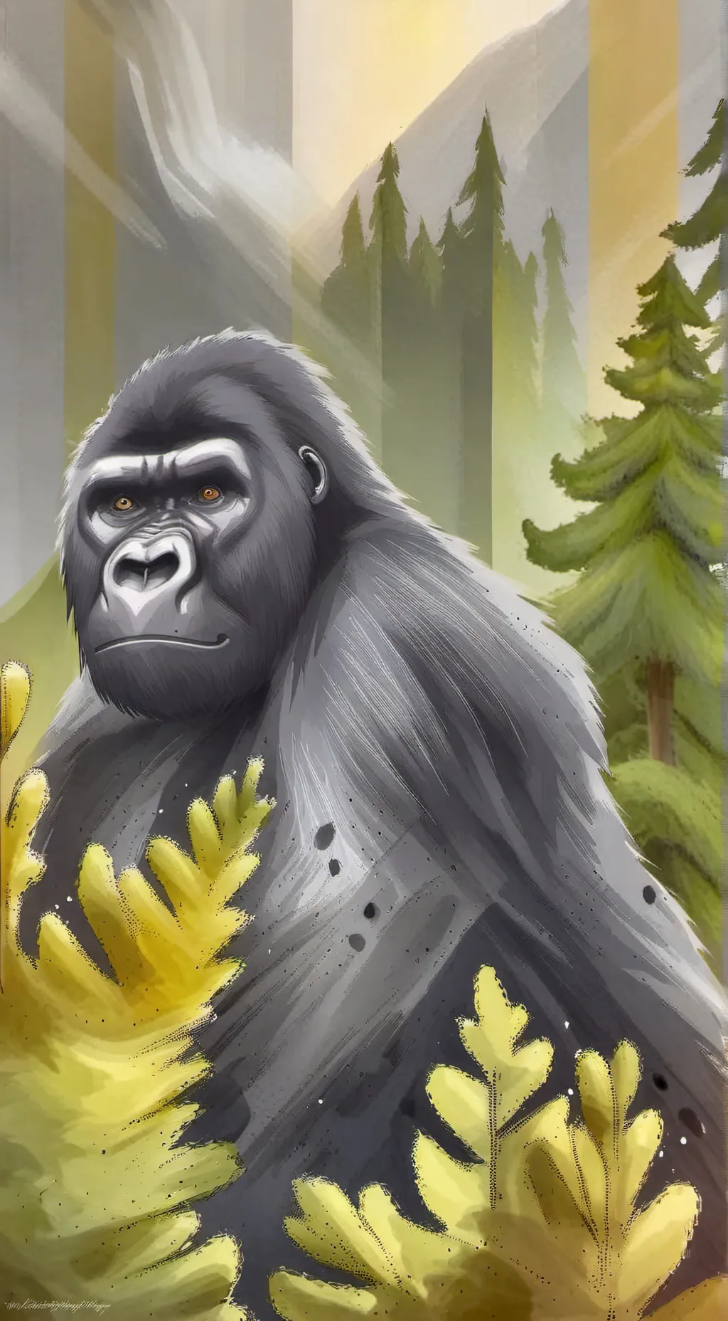ai character: Mountain Gorilla background