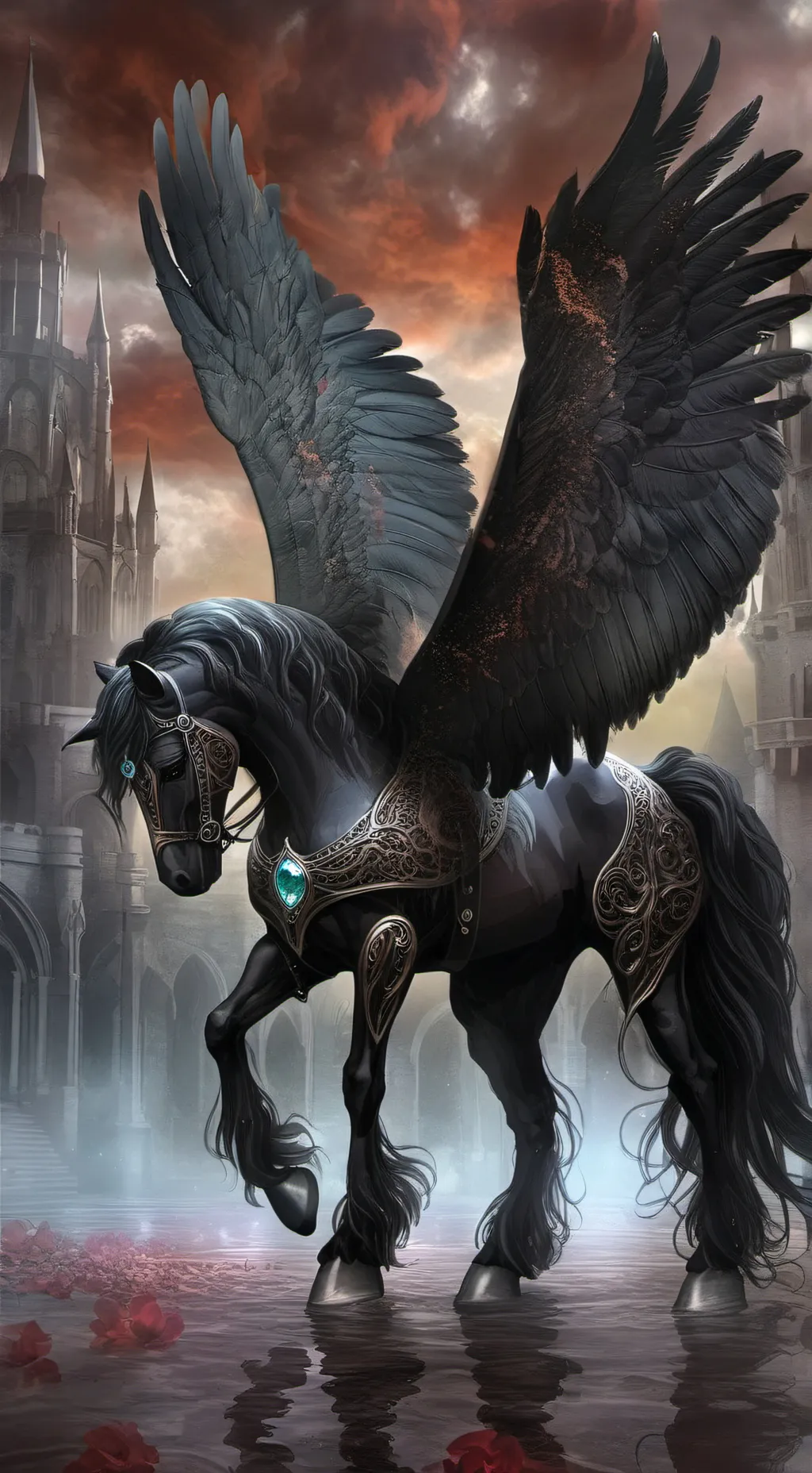 ai character: Dark magic background