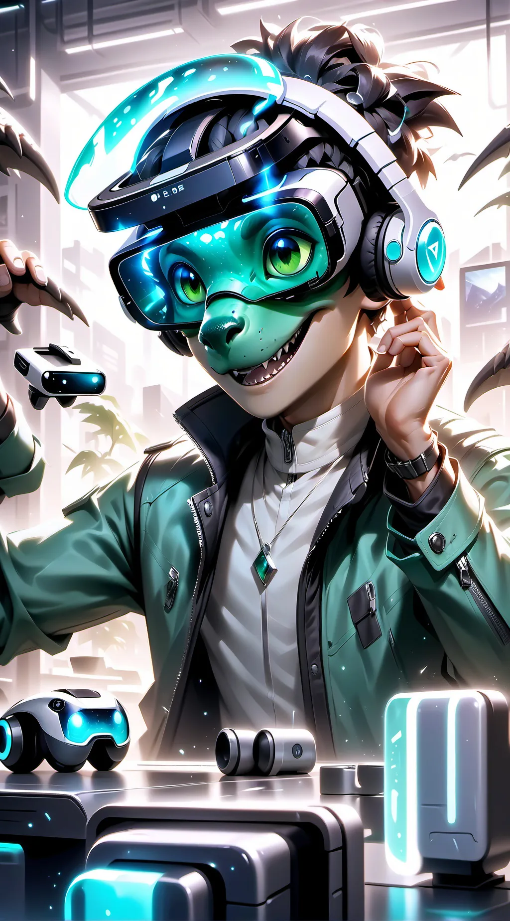 ai character: The Virtual Reality Inventor background