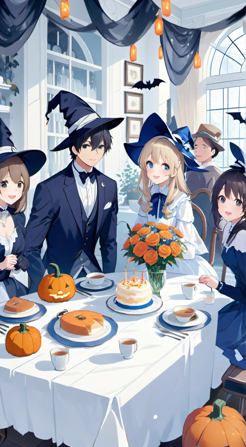 ai character: Halloween Party background