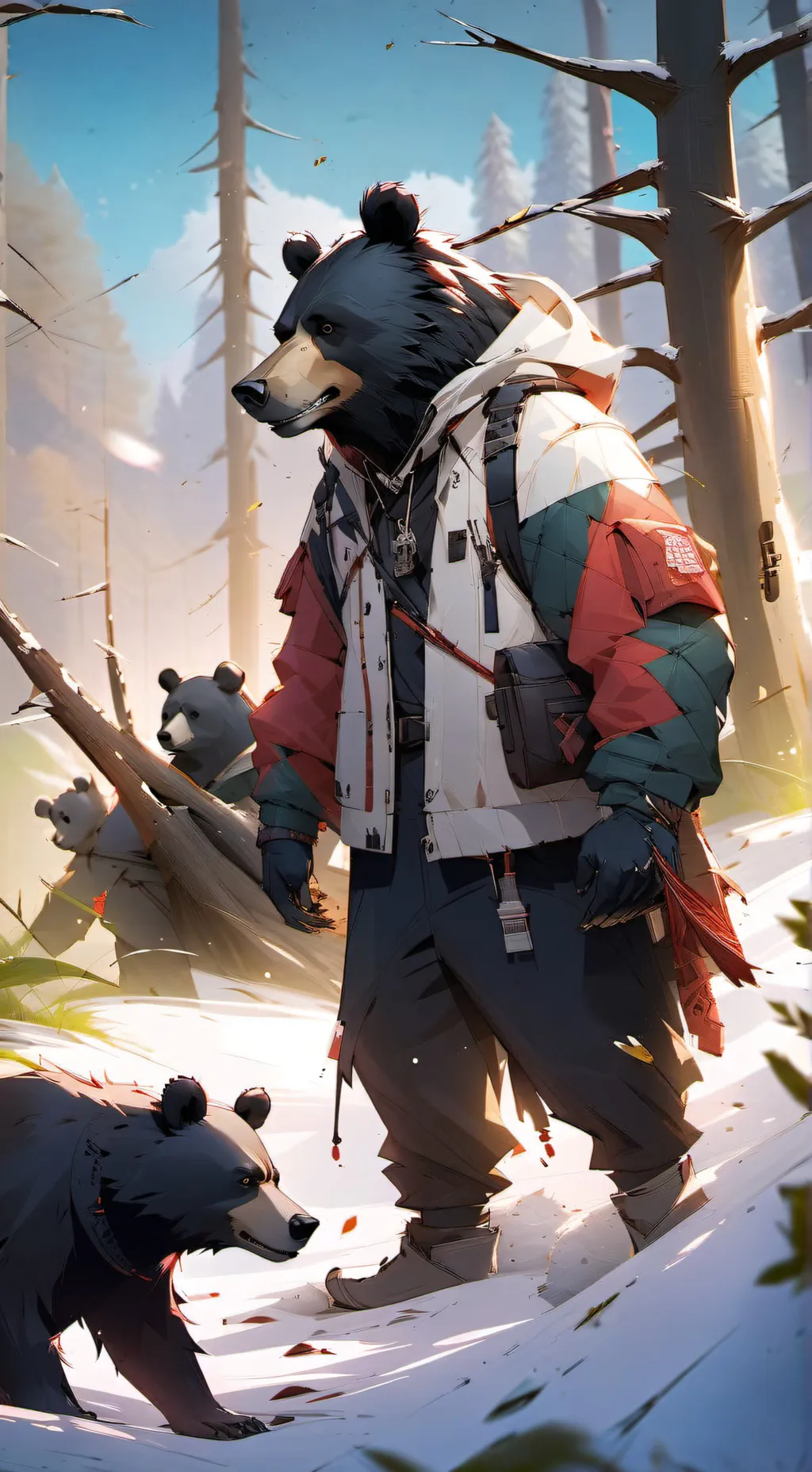 ai character: black infection  background