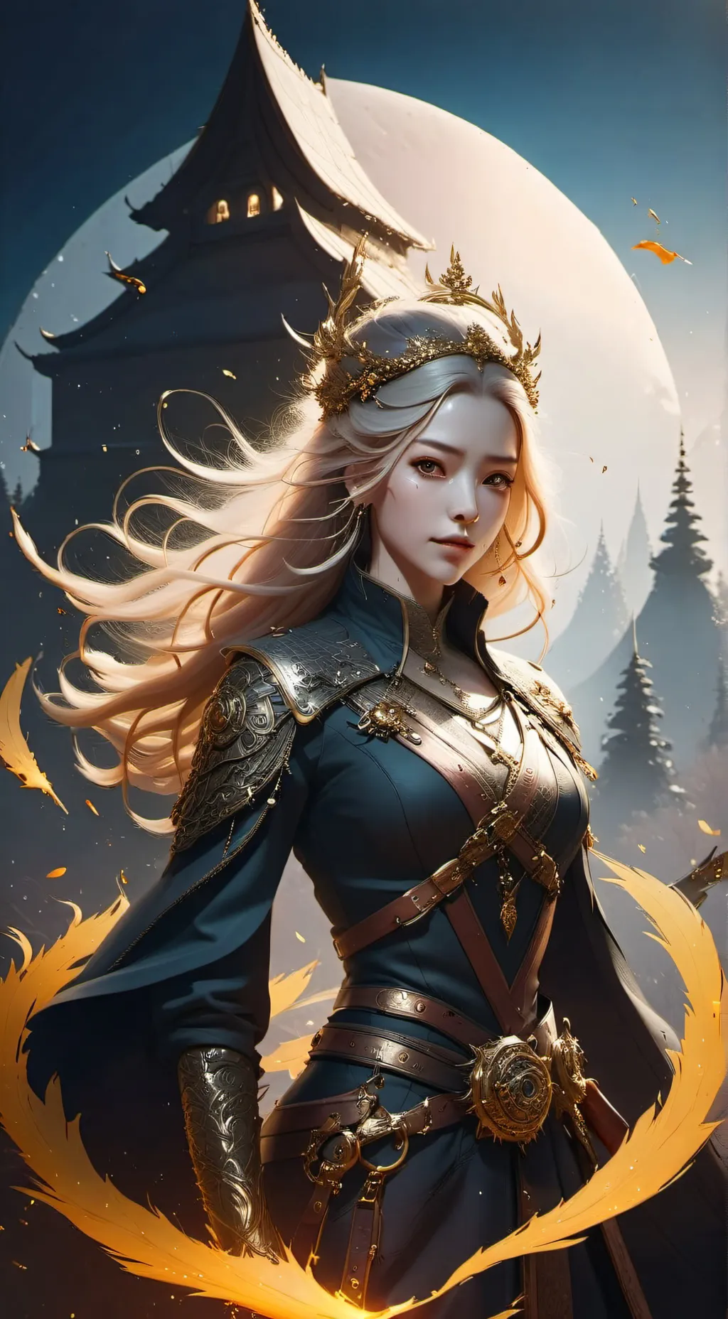 ai character: coral background