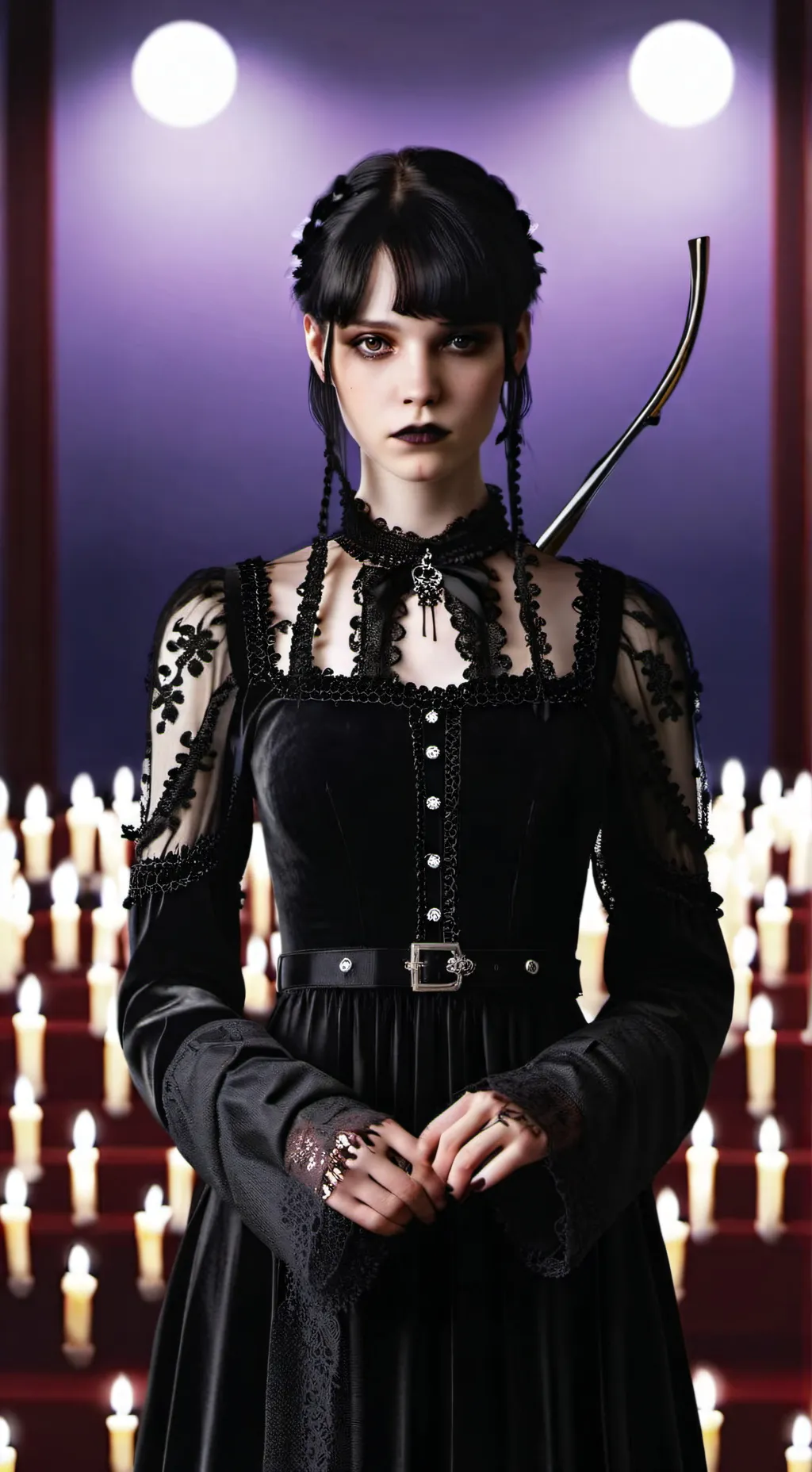 ai character: Wednesday Addams background