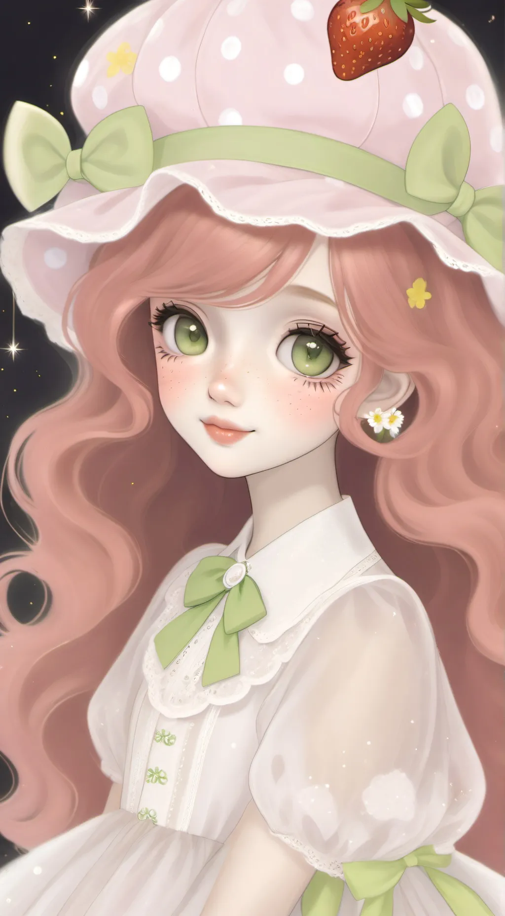 ai character: strawberry 🍓 ♡ background