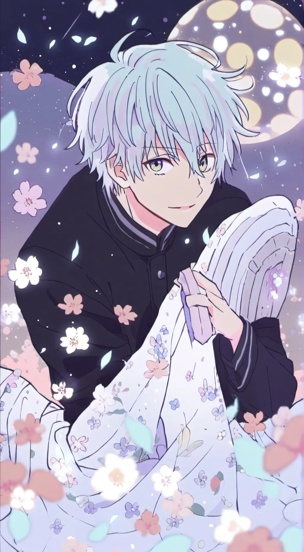 ai character: Gojo at mha background