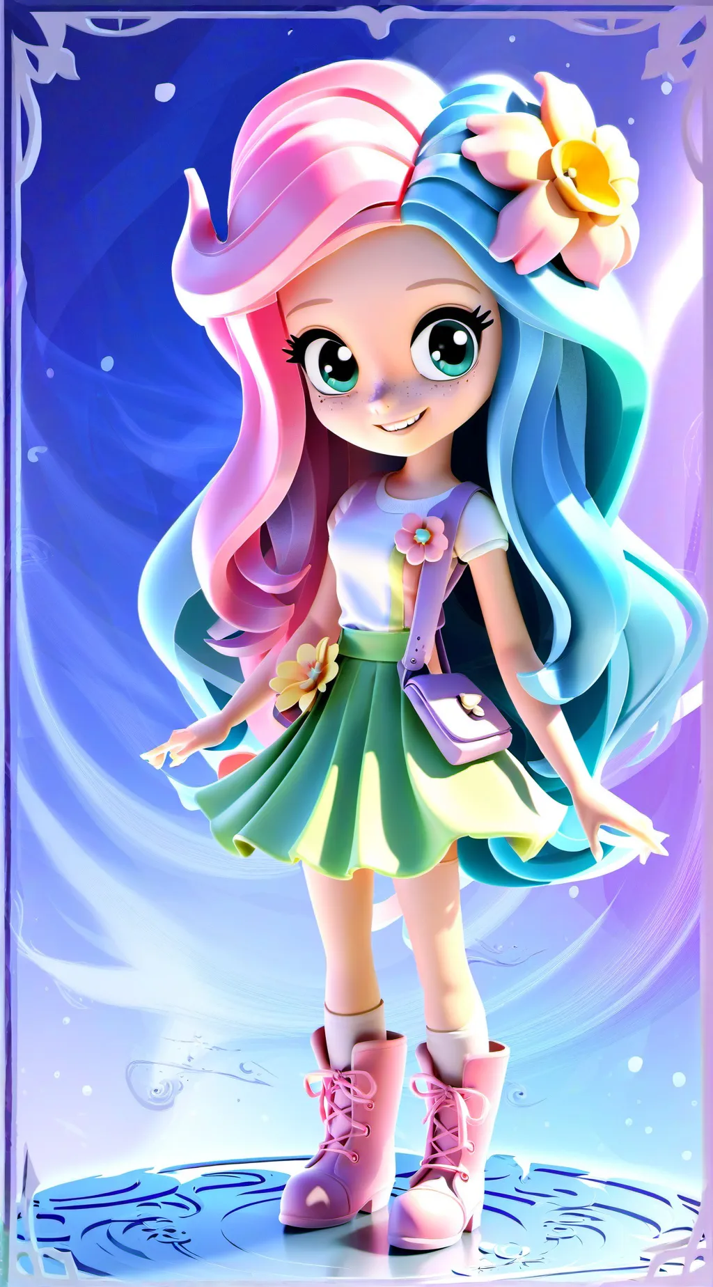 ai character: Fluttershy  background