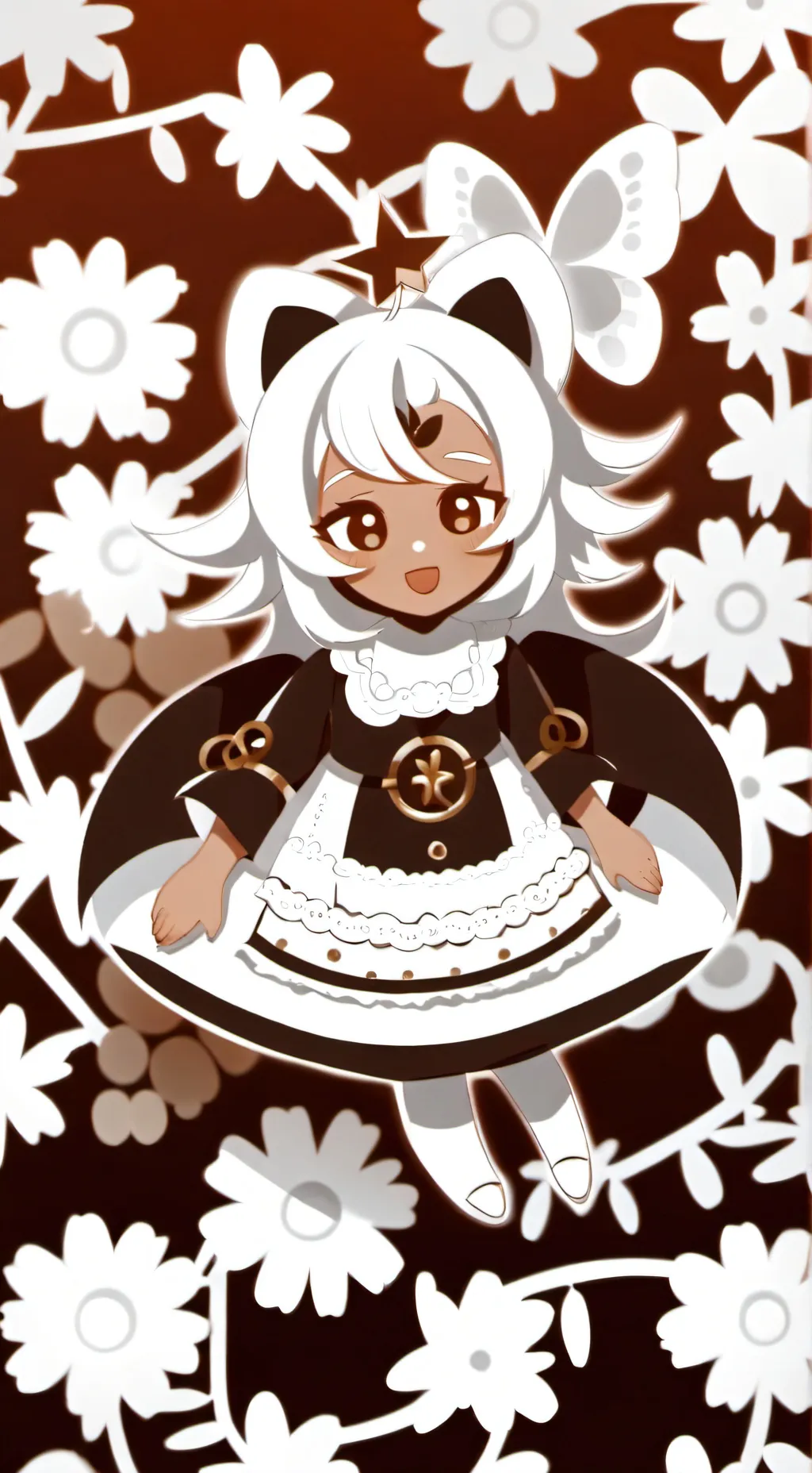 ai character: Latte cookie background