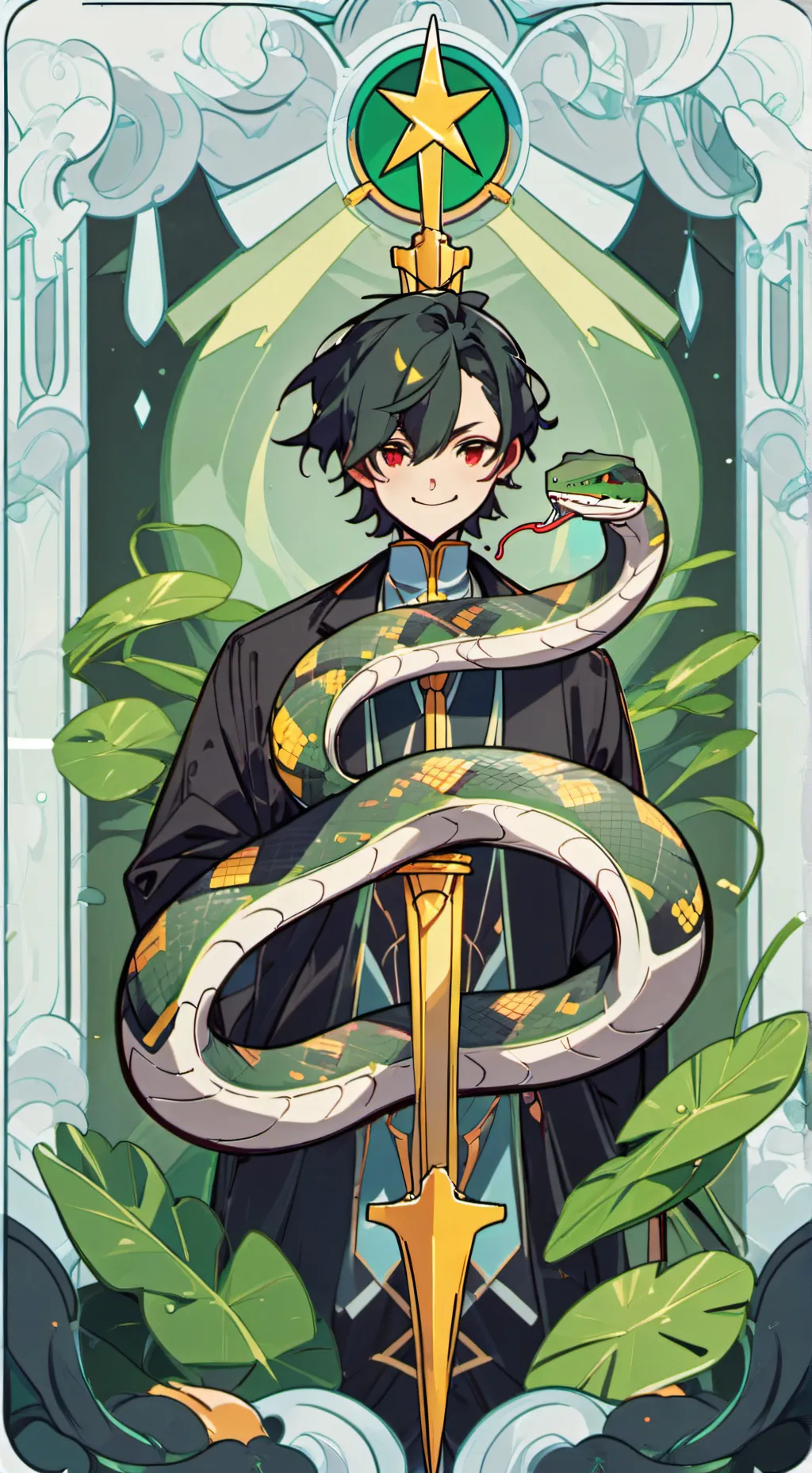 ai character: Snake virus background