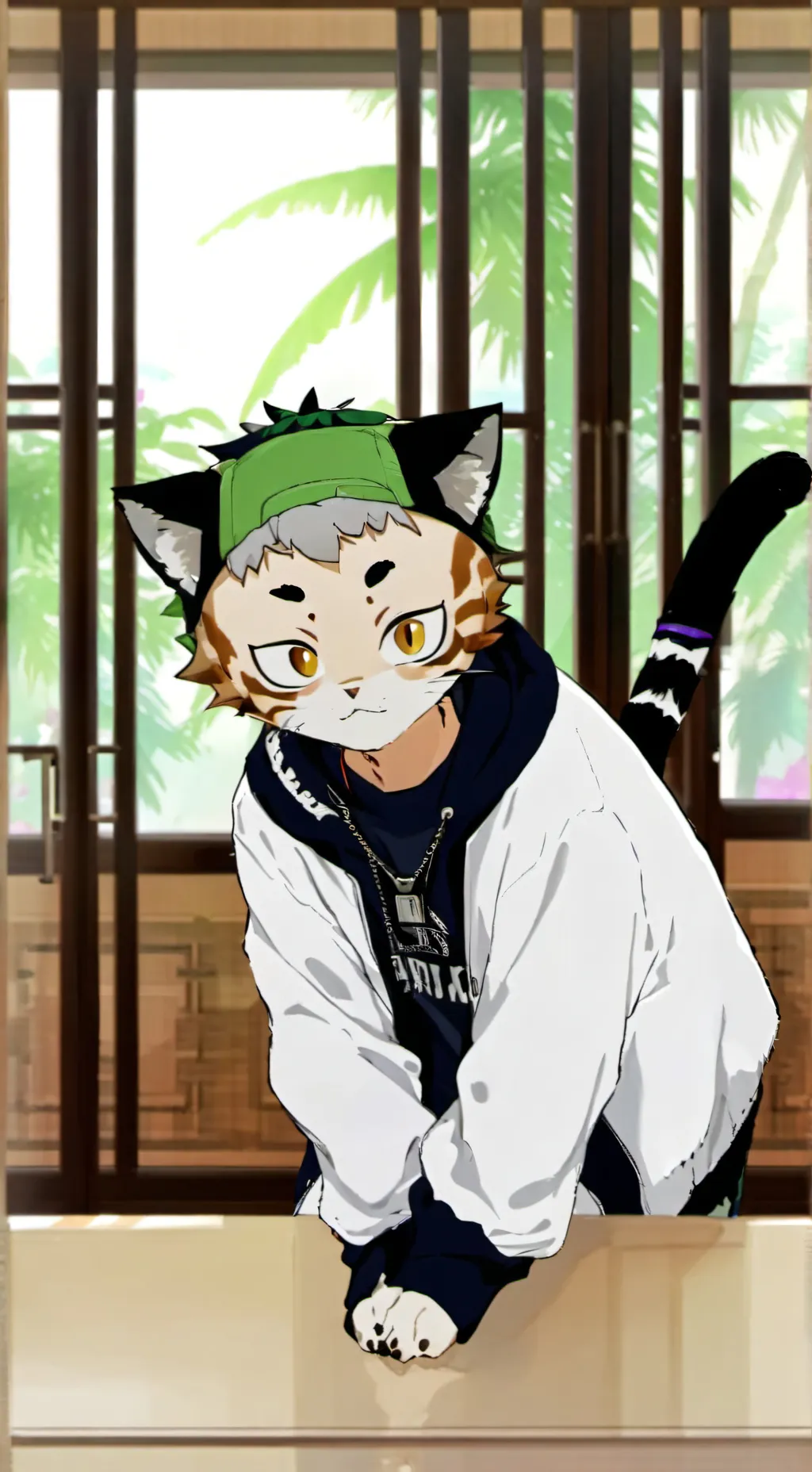 ai character: Tigerstripe Furry background