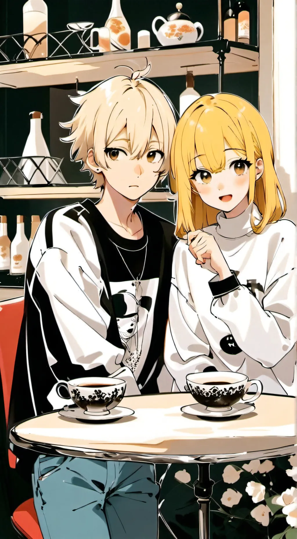 ai character: Léa et Tom background
