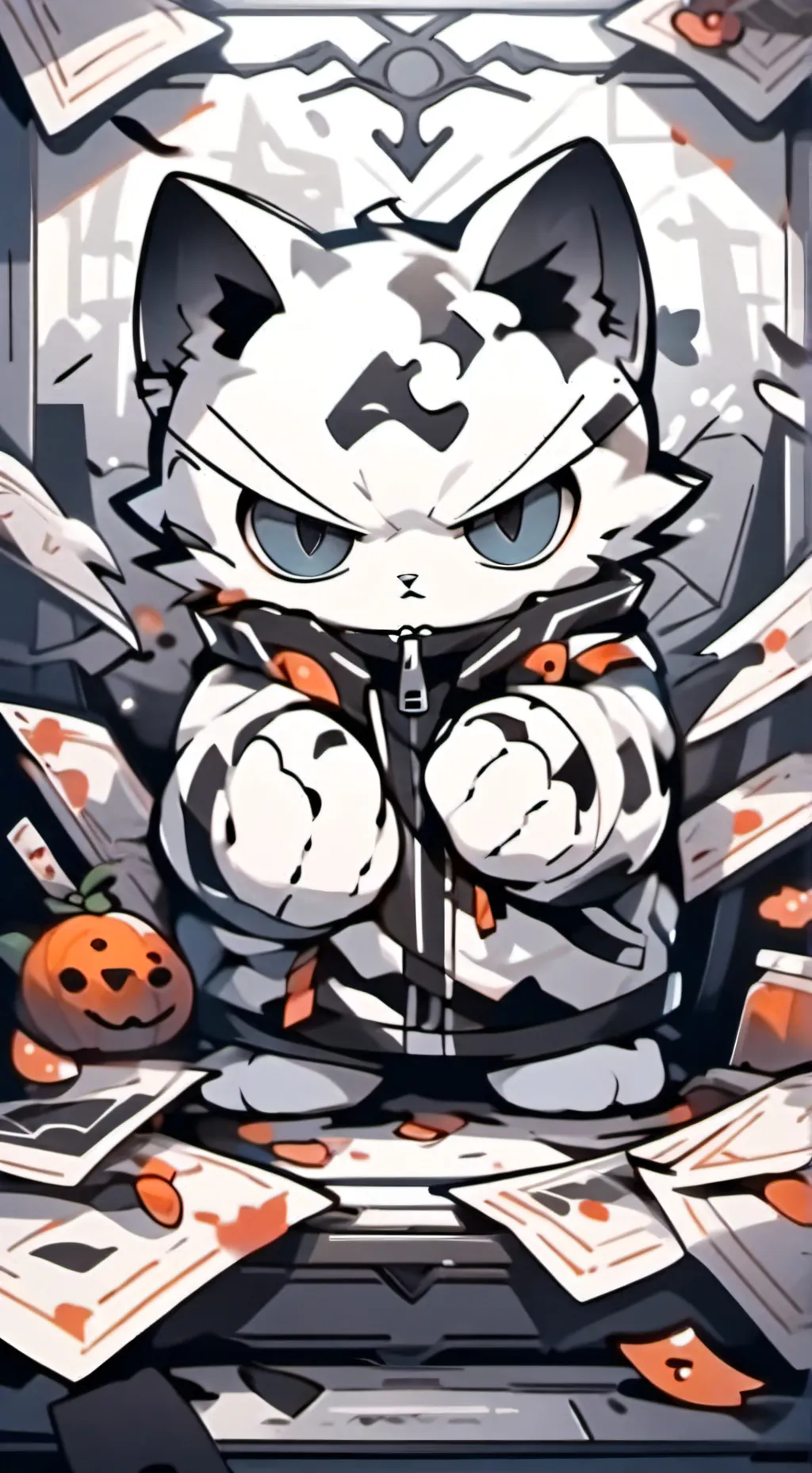 ai character: Mean Cat background
