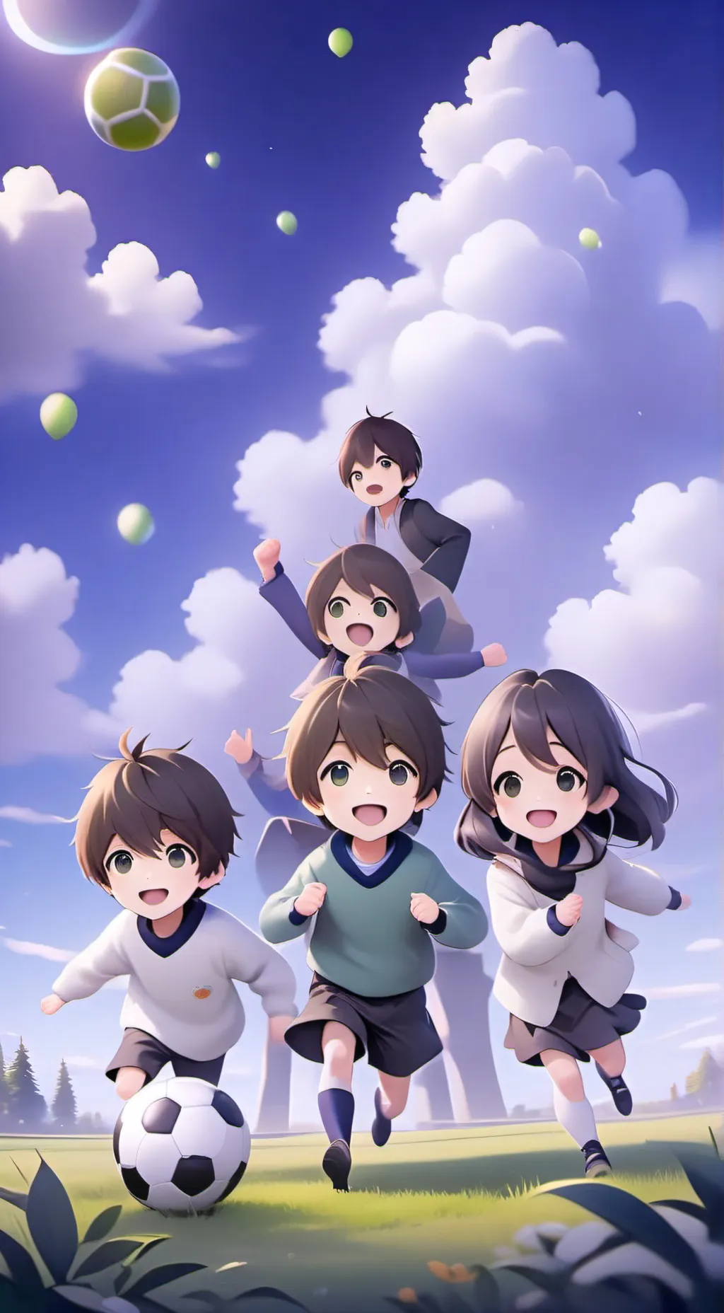 ai character: Beatles grandkids background