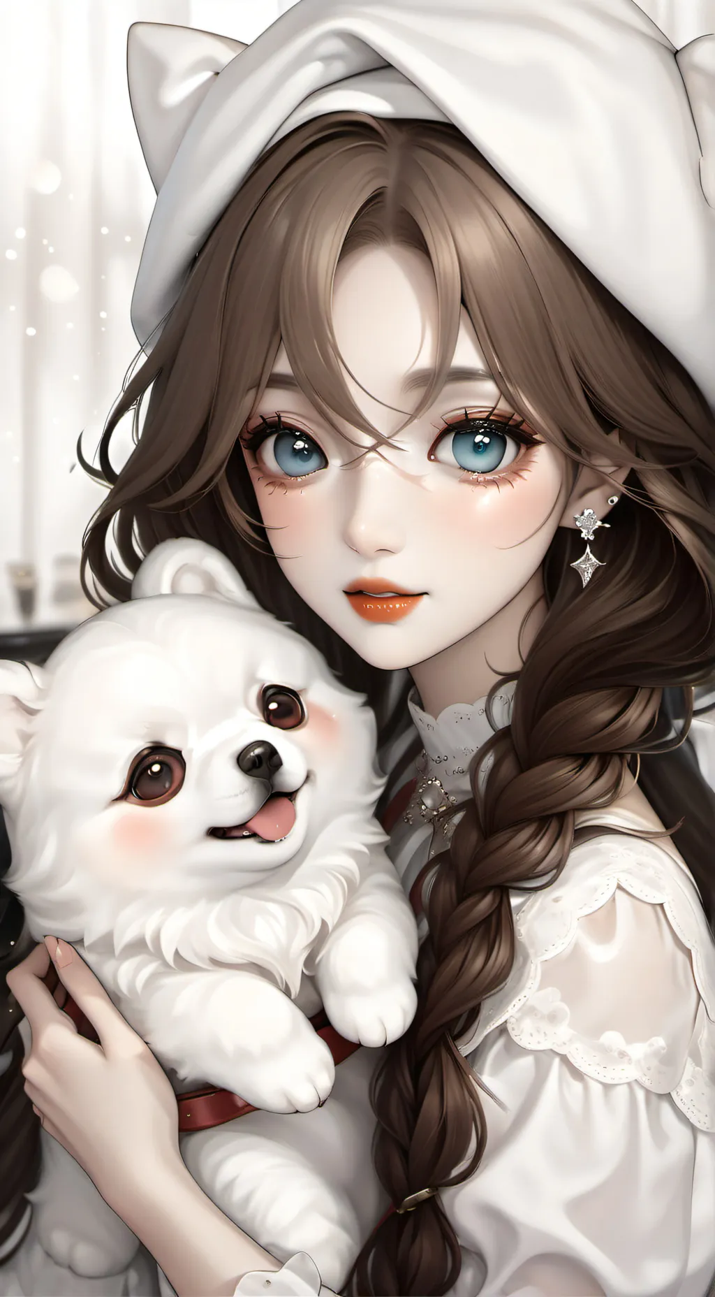ai character: cute girl  background