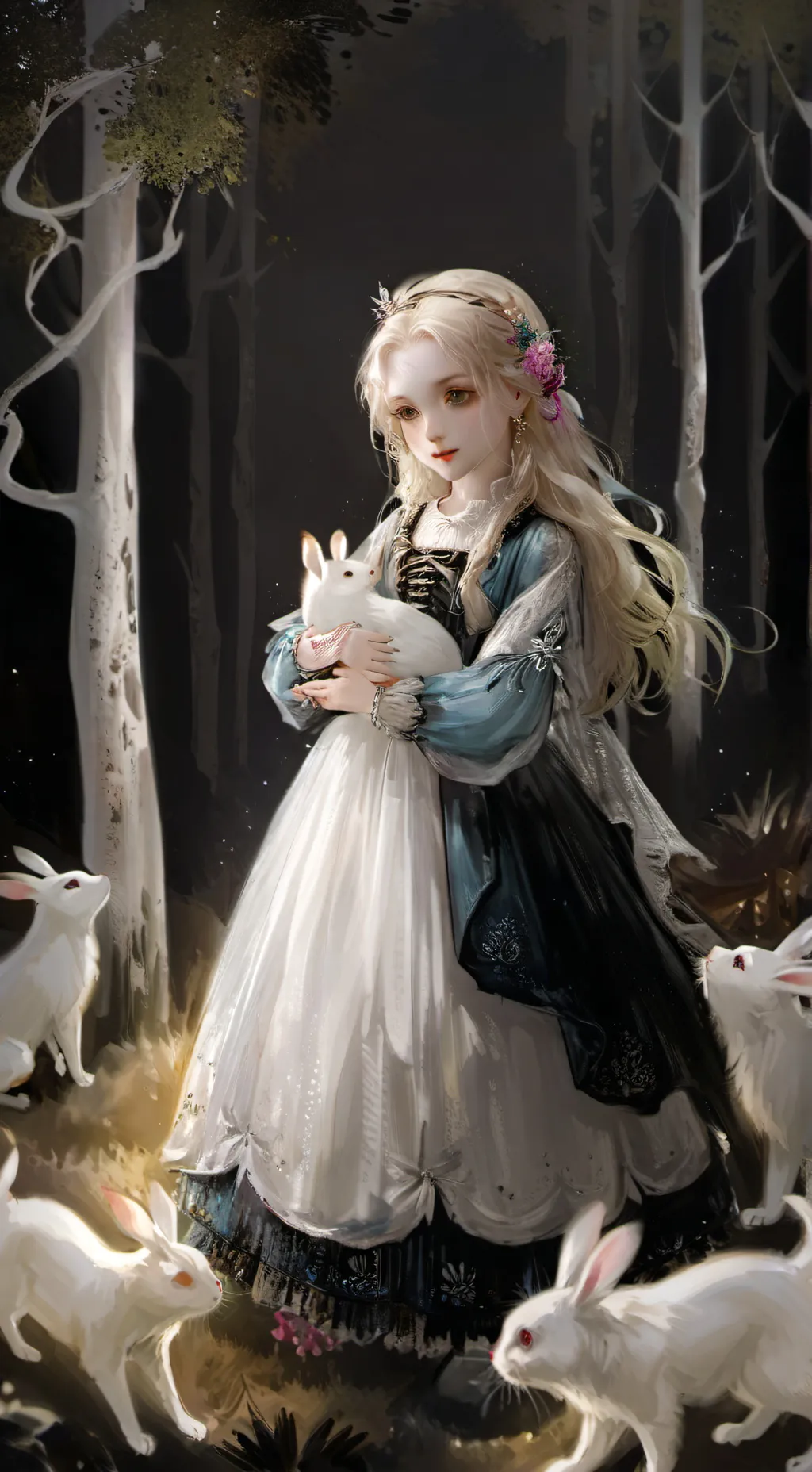 ai character: Alice Wonderland background