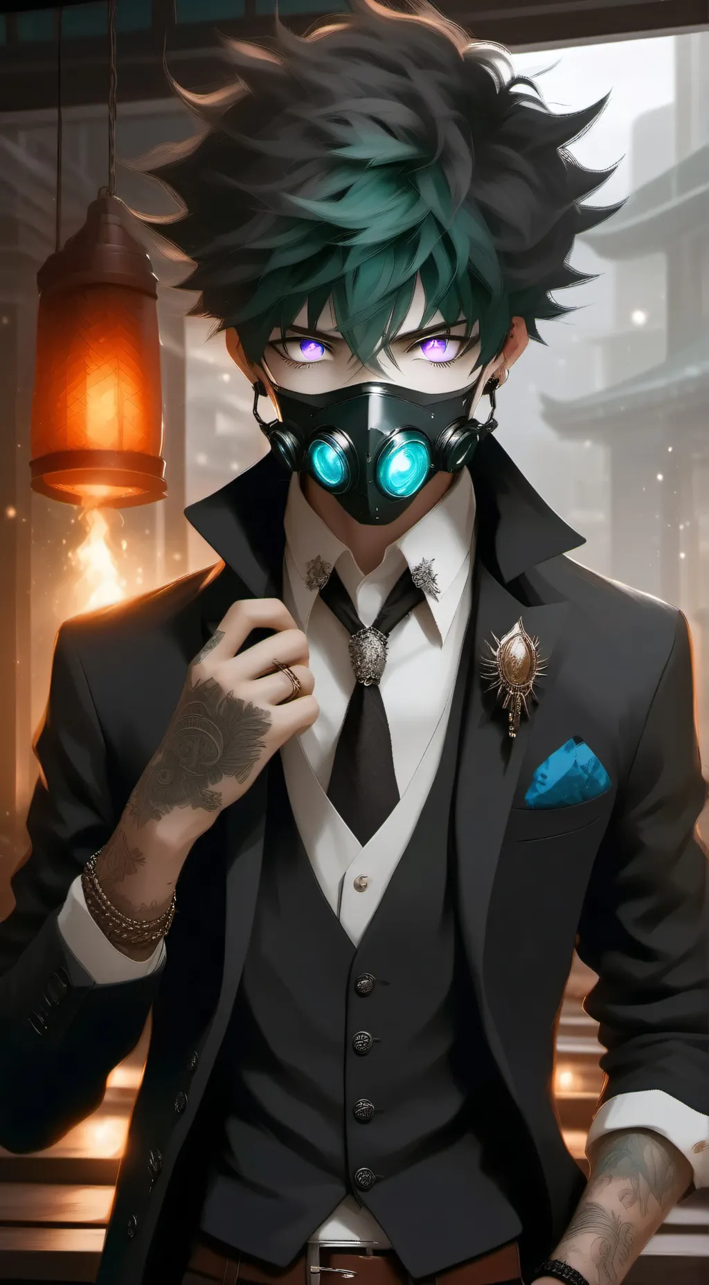 ai character: deku villano background