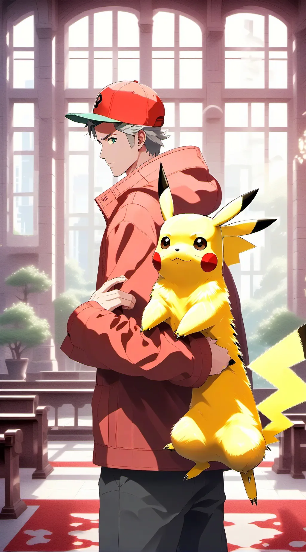 ai character: ash's Pikachu background