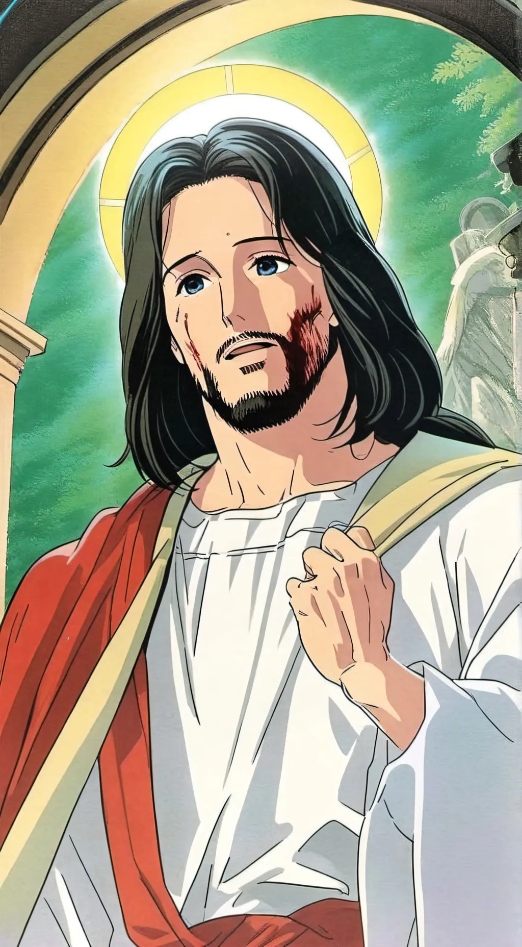 ai character: killer christ background
