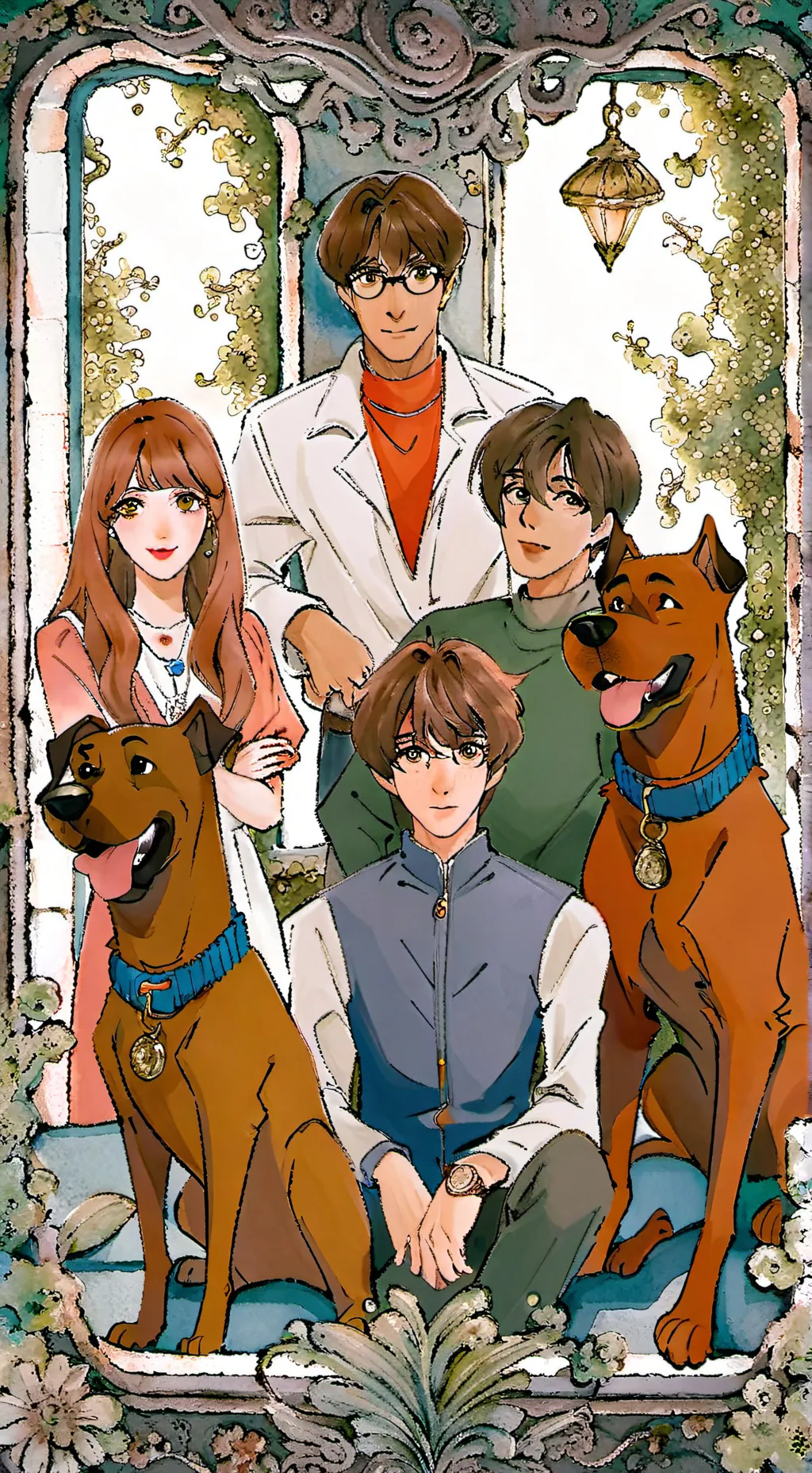 ai character: scooby doo+scrappy background