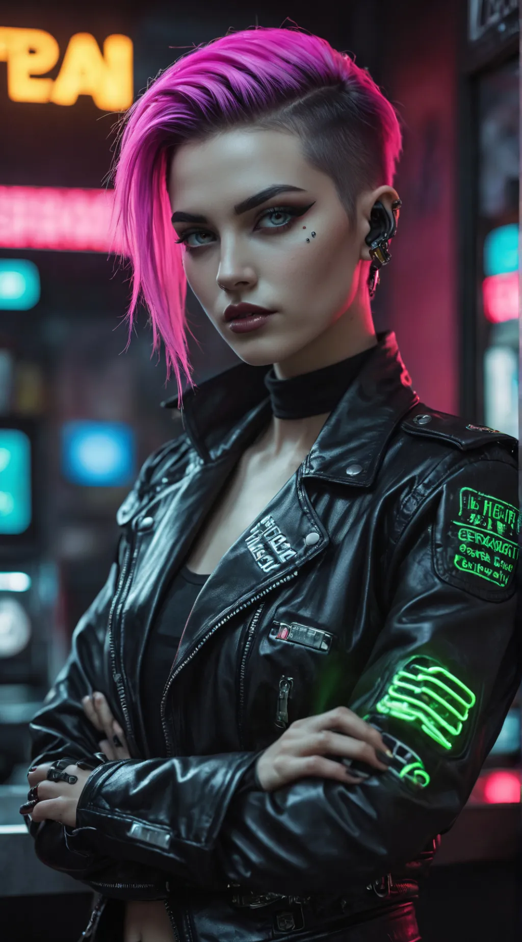 ai character: The Vegan Cyberpun background