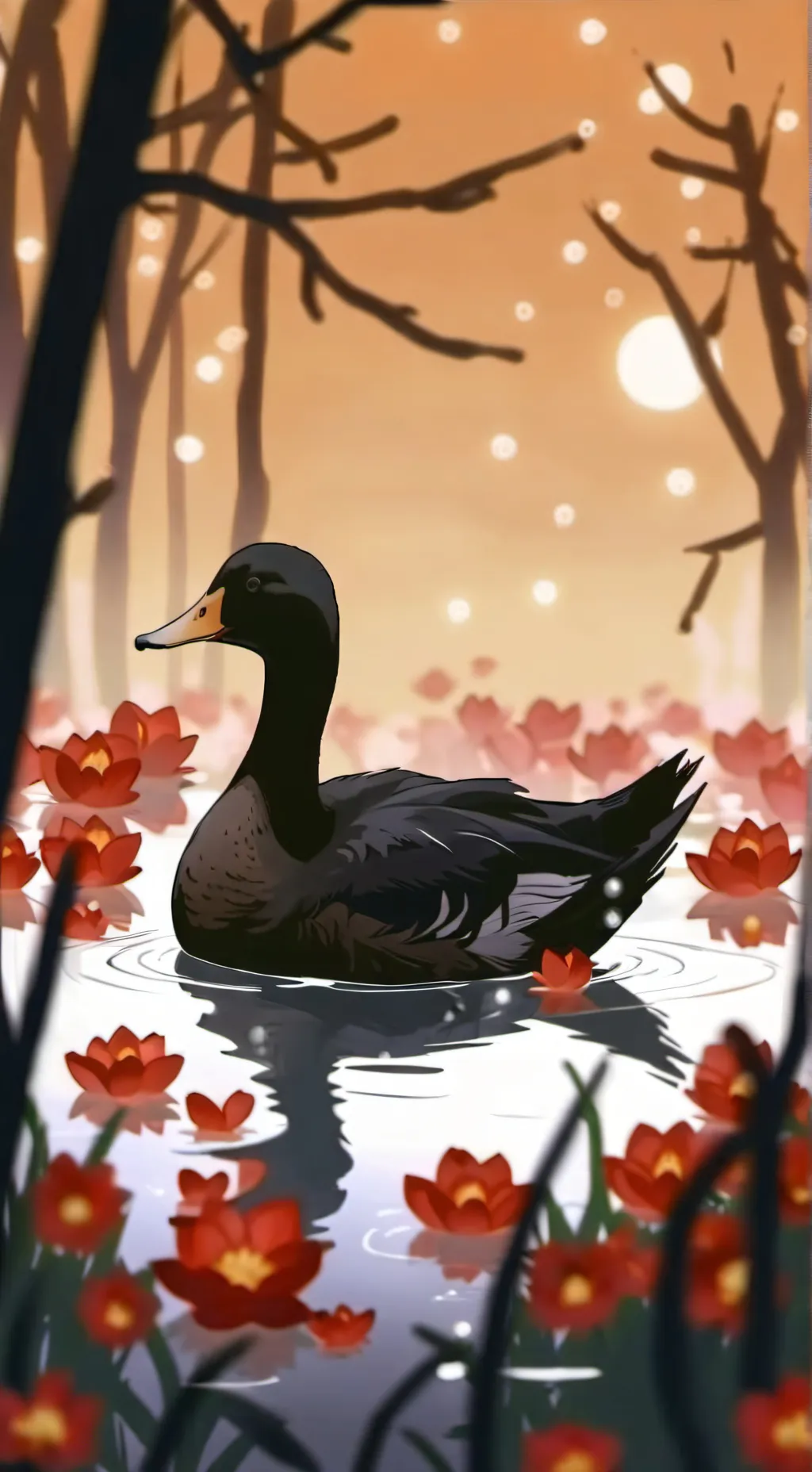 ai character: duck  background