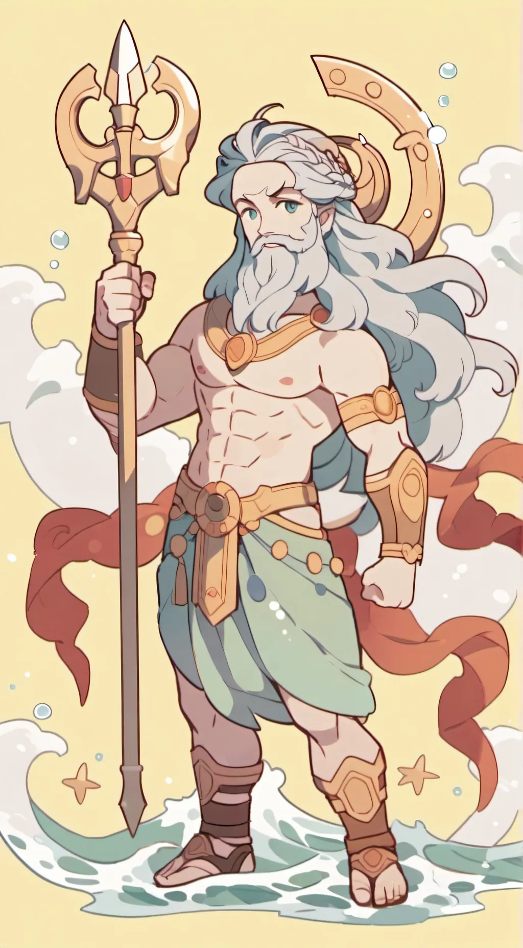 ai character: Poseidon background