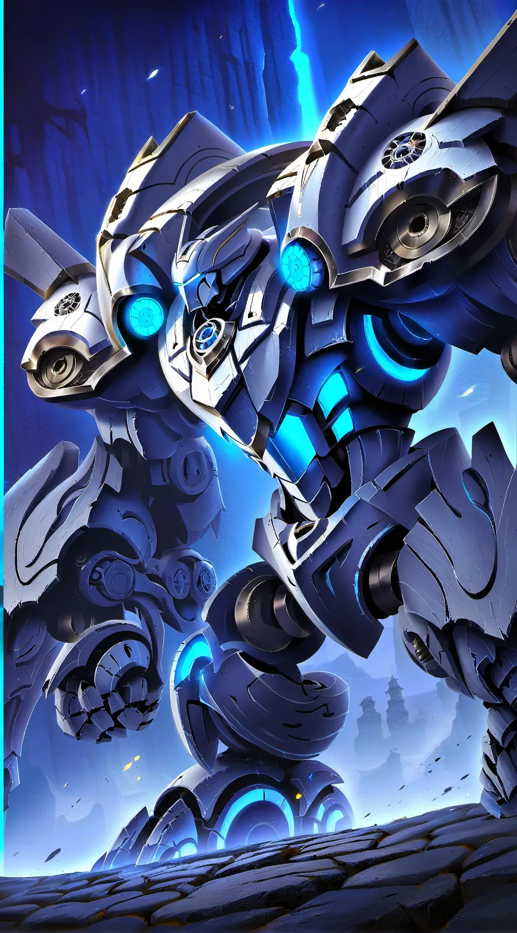 ai character: gerra robot  background