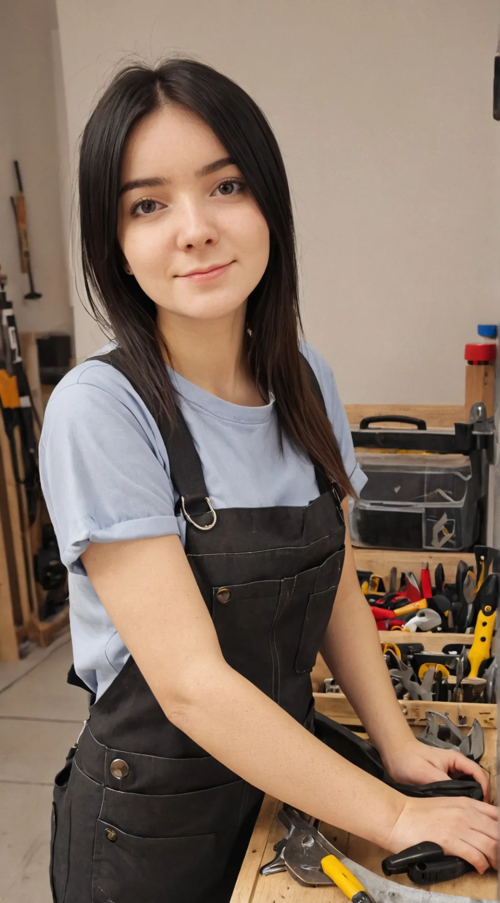 ai character: Miss Fix it  background