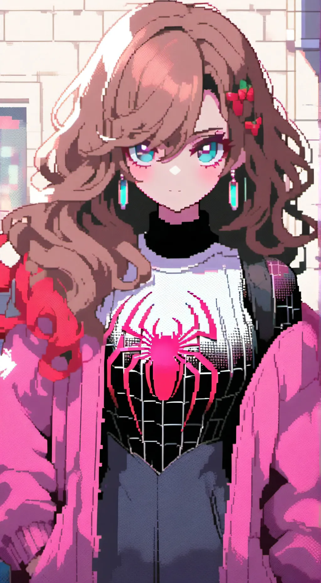 ai character: mha araña radioact background