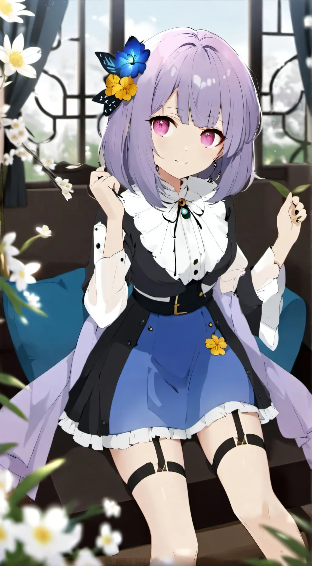 ai character: Violet background