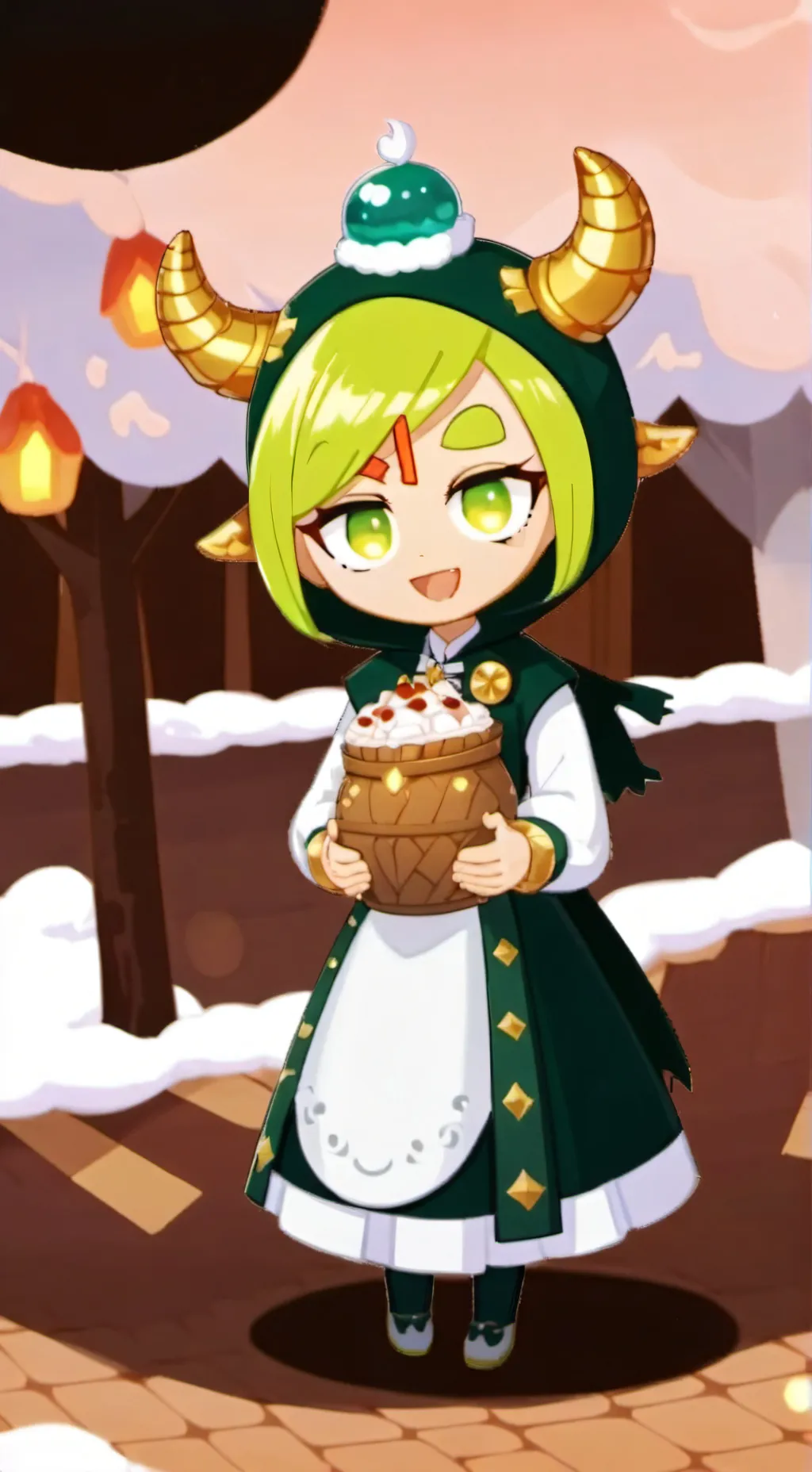 ai character: Lime cookie background