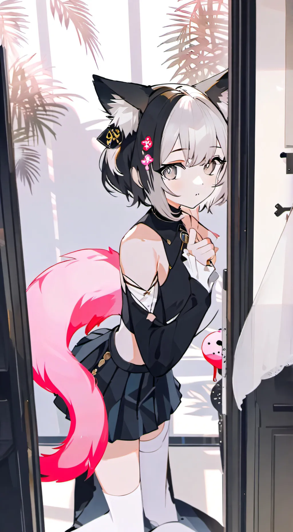 ai character: Flamingo Furry Spirit background