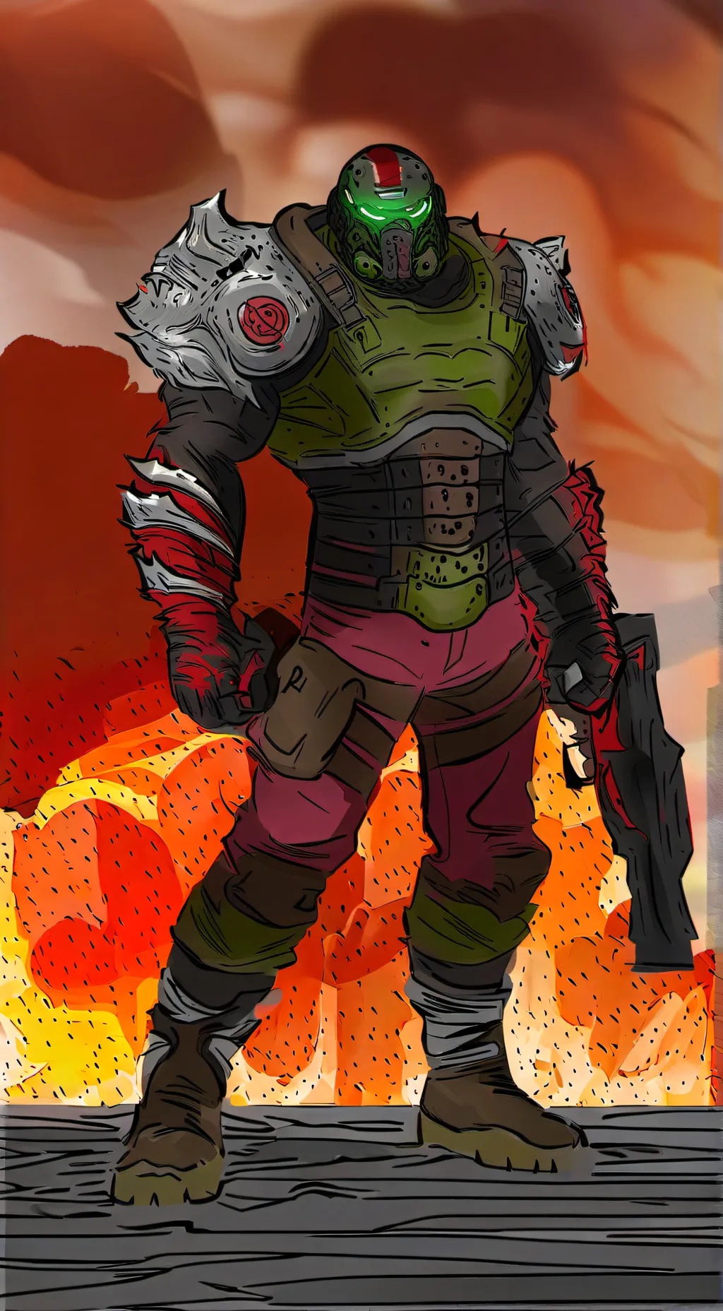 ai character: doom slayer background