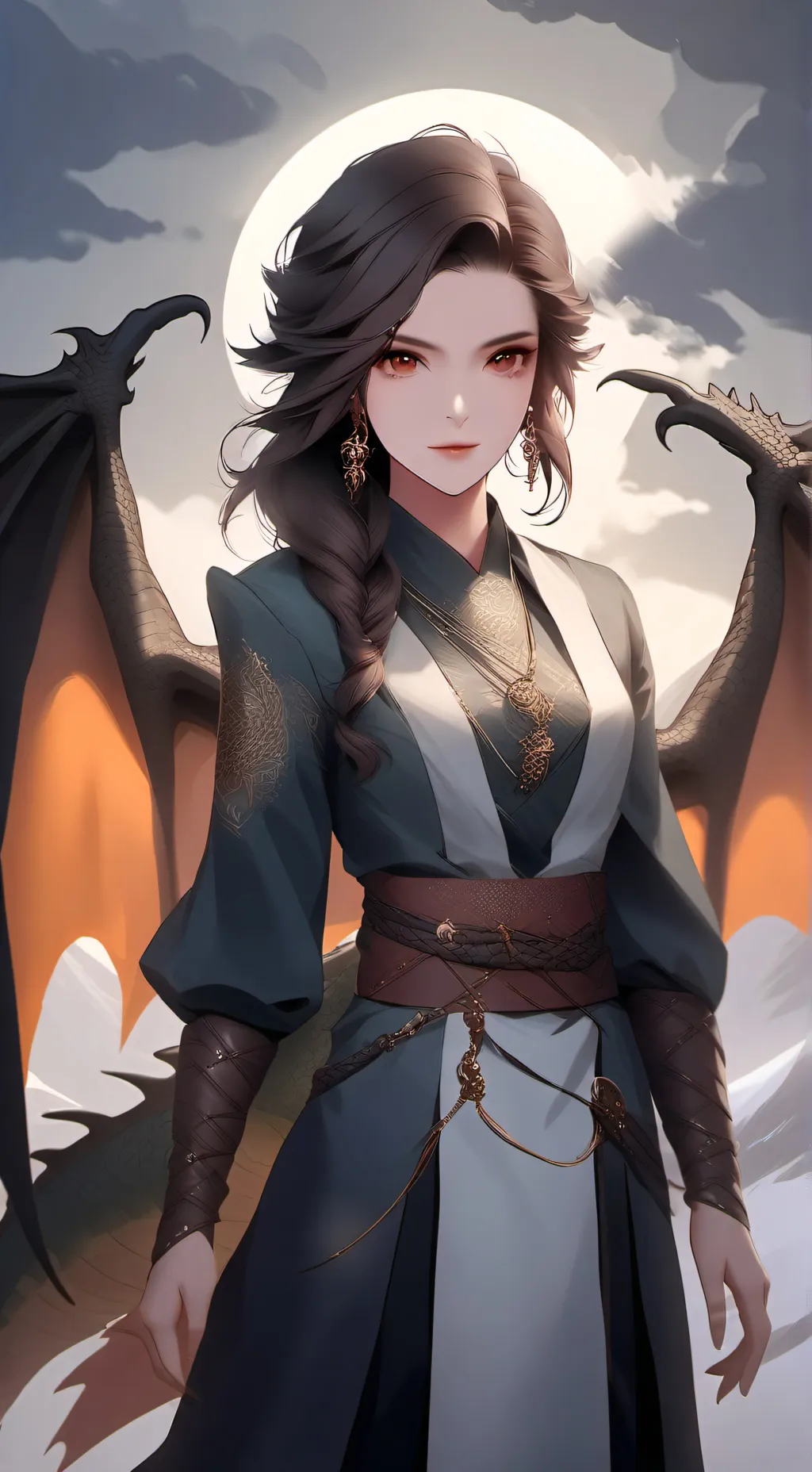 ai character: Amber background