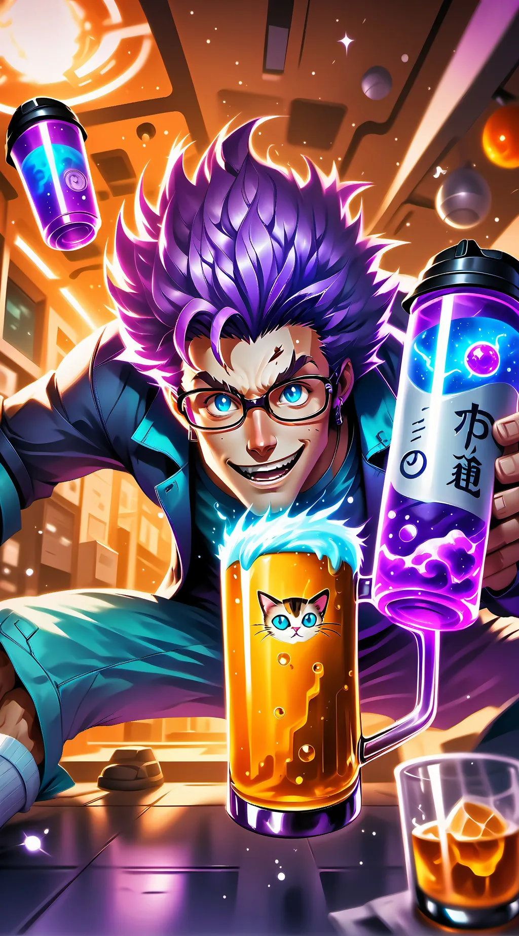 ai character: The Quantum Latte Theorist background