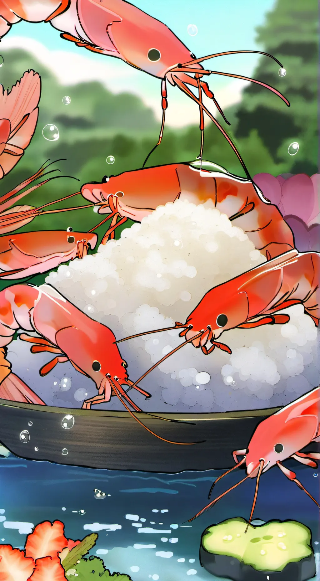 ai character: Shrimpo background