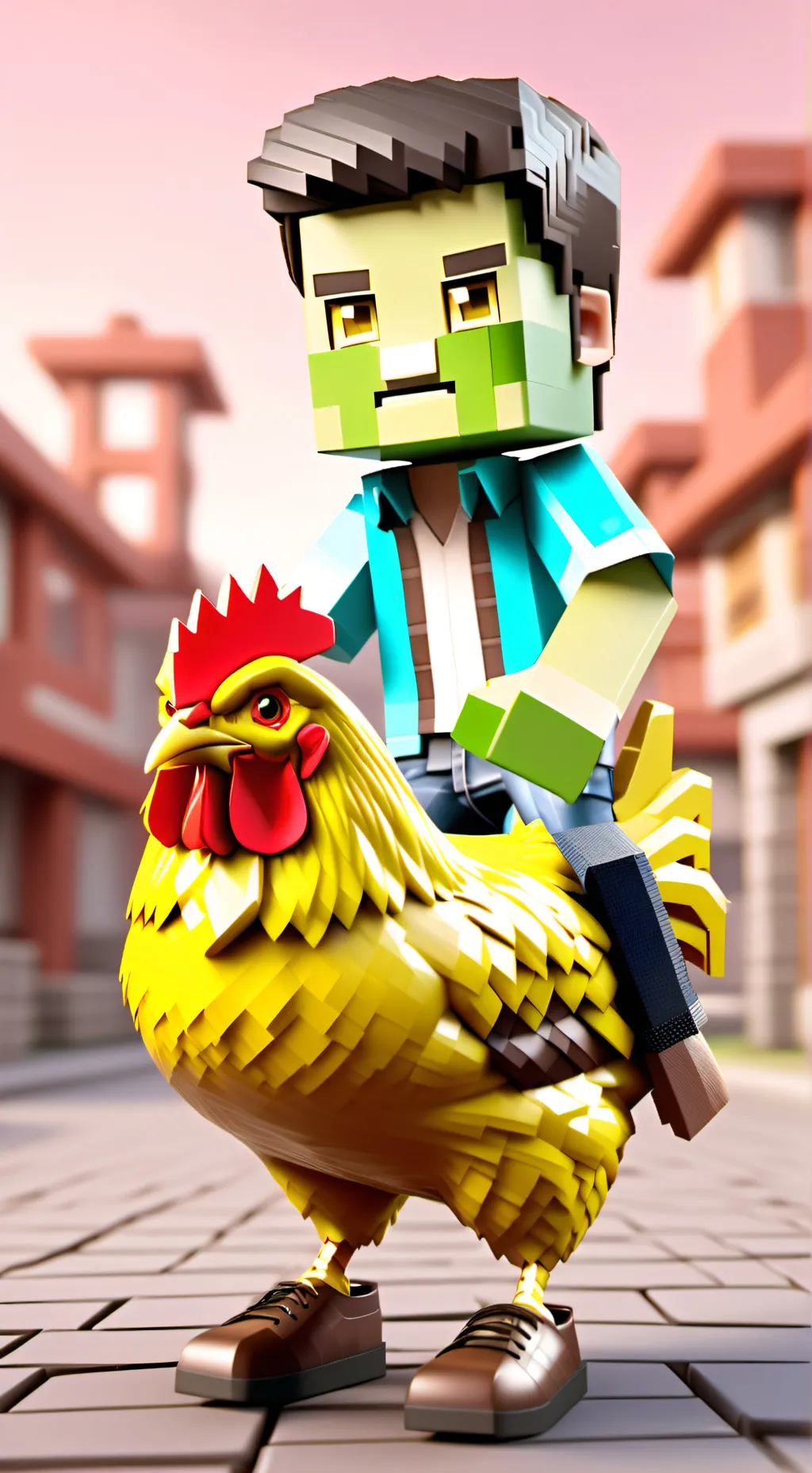 ai character: chicken jockey background
