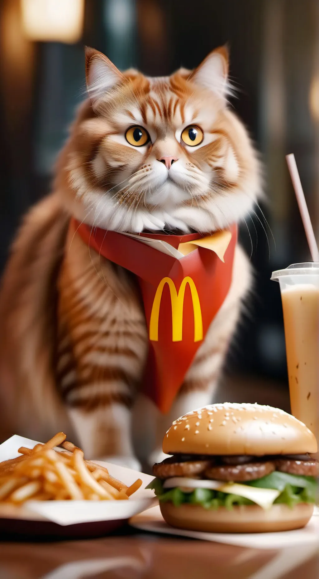 ai character: Chubby cat background